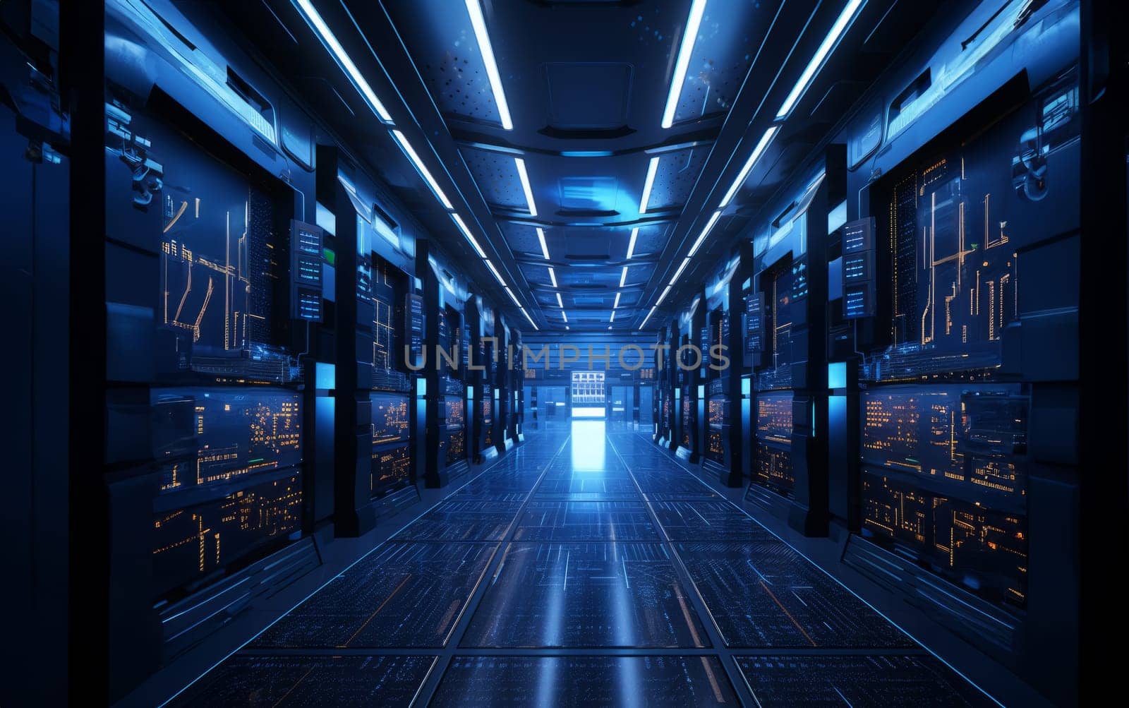 A modern server room, where data is stored and processed to power the digital world.