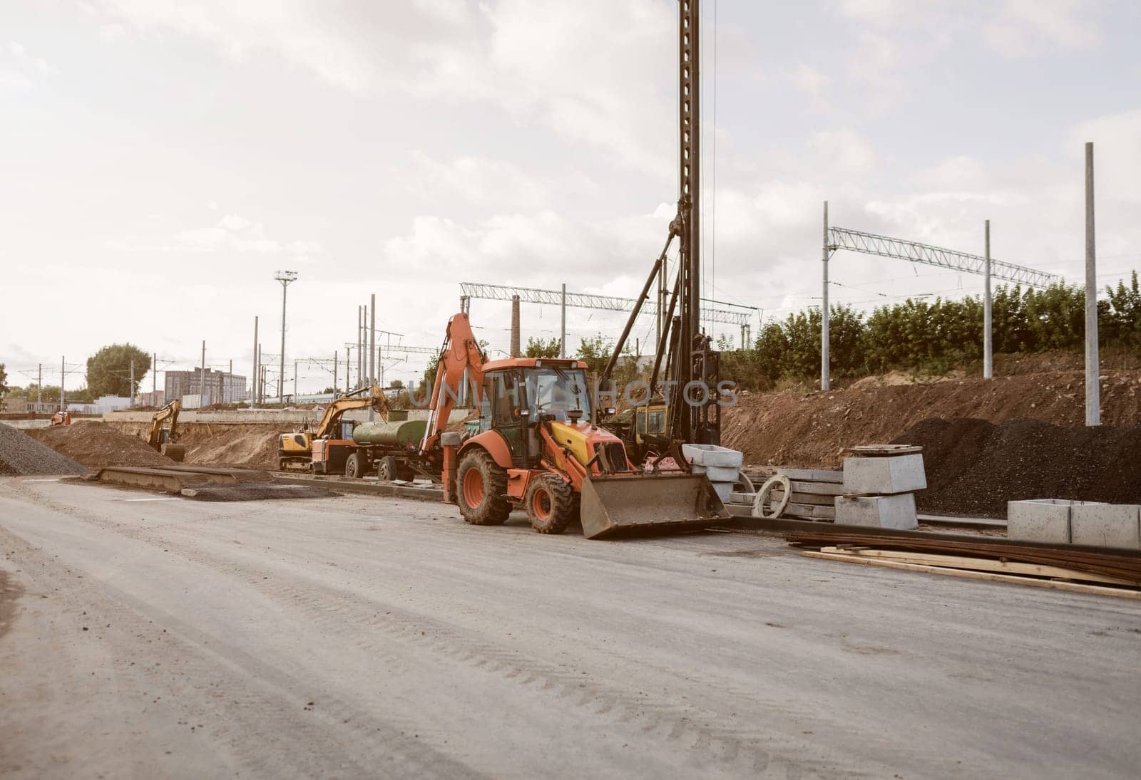 heavy wheeled tractor and other construction machinery 