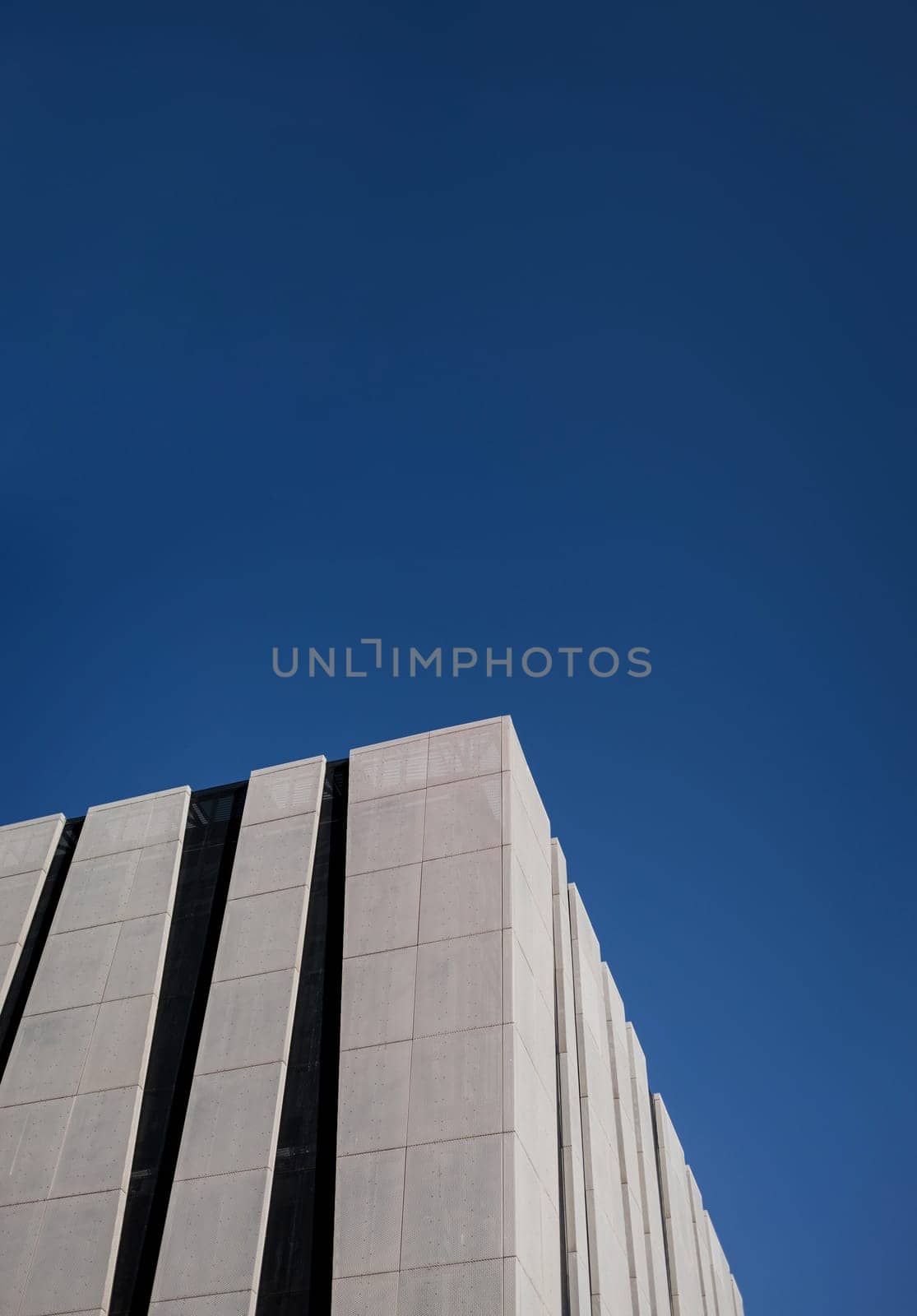 Abstract contemporary architecture detail over sky background