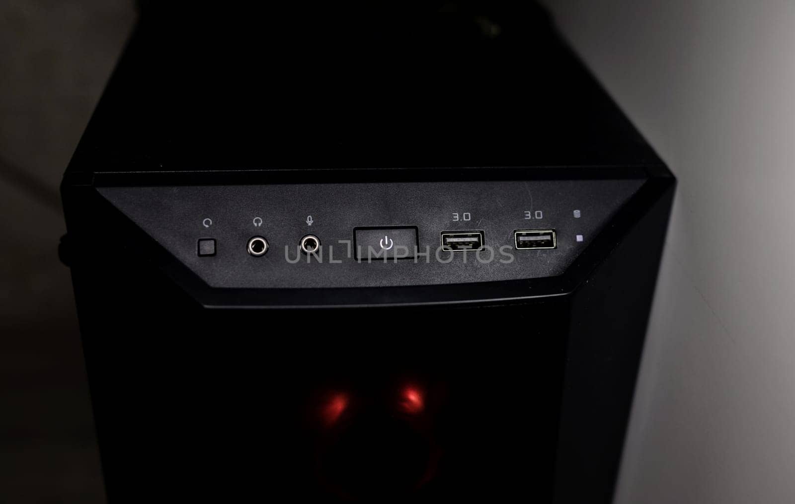 glowing power button on computer system 