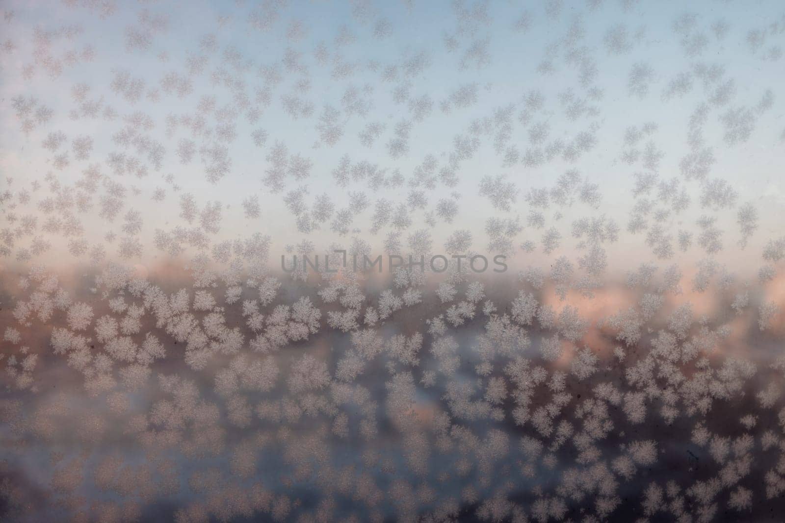 winter rime background. Ice on a window