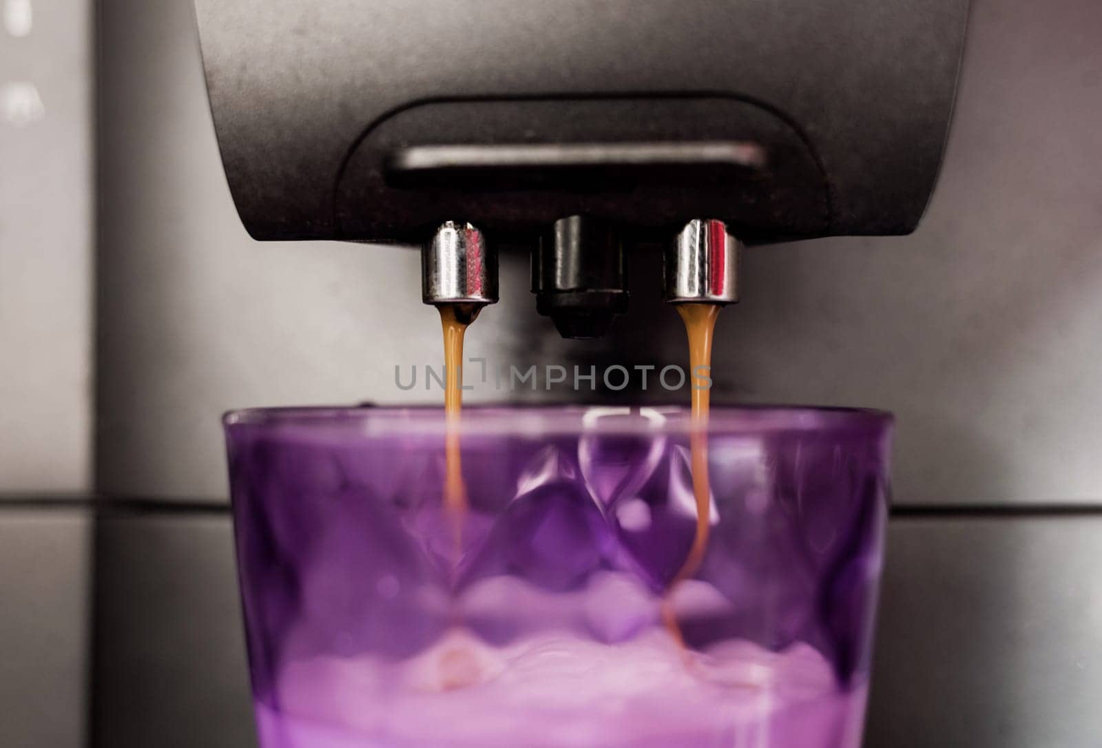 Coffee machine making fresh morning coffee