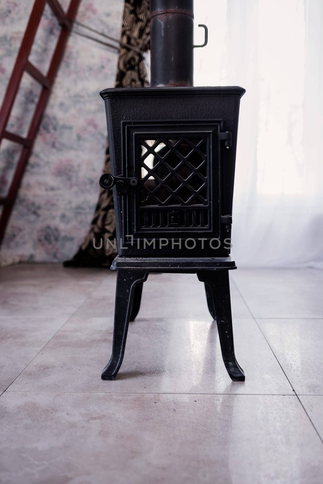 old vintage fireplace in the room