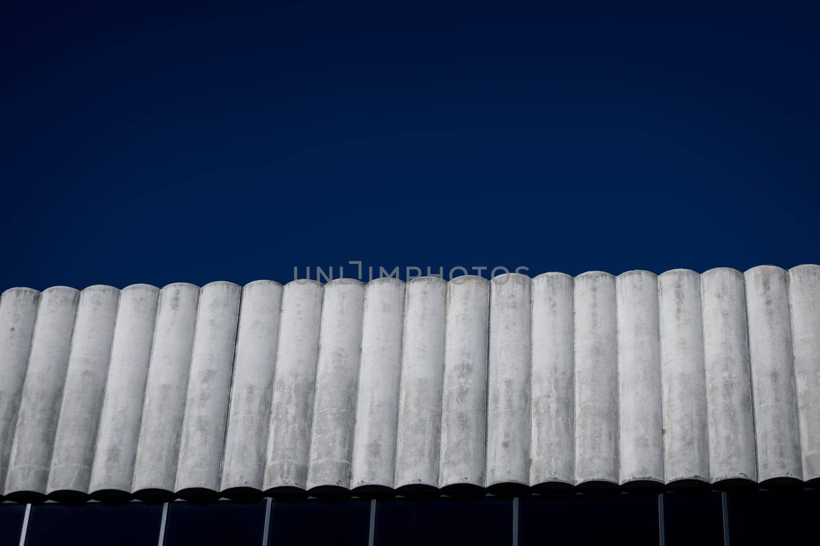 abstract architectural forms. industrial building made of concrete against the sky