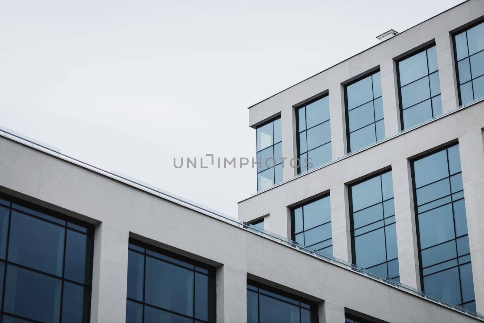 Modern office building with windows. financial architecture
