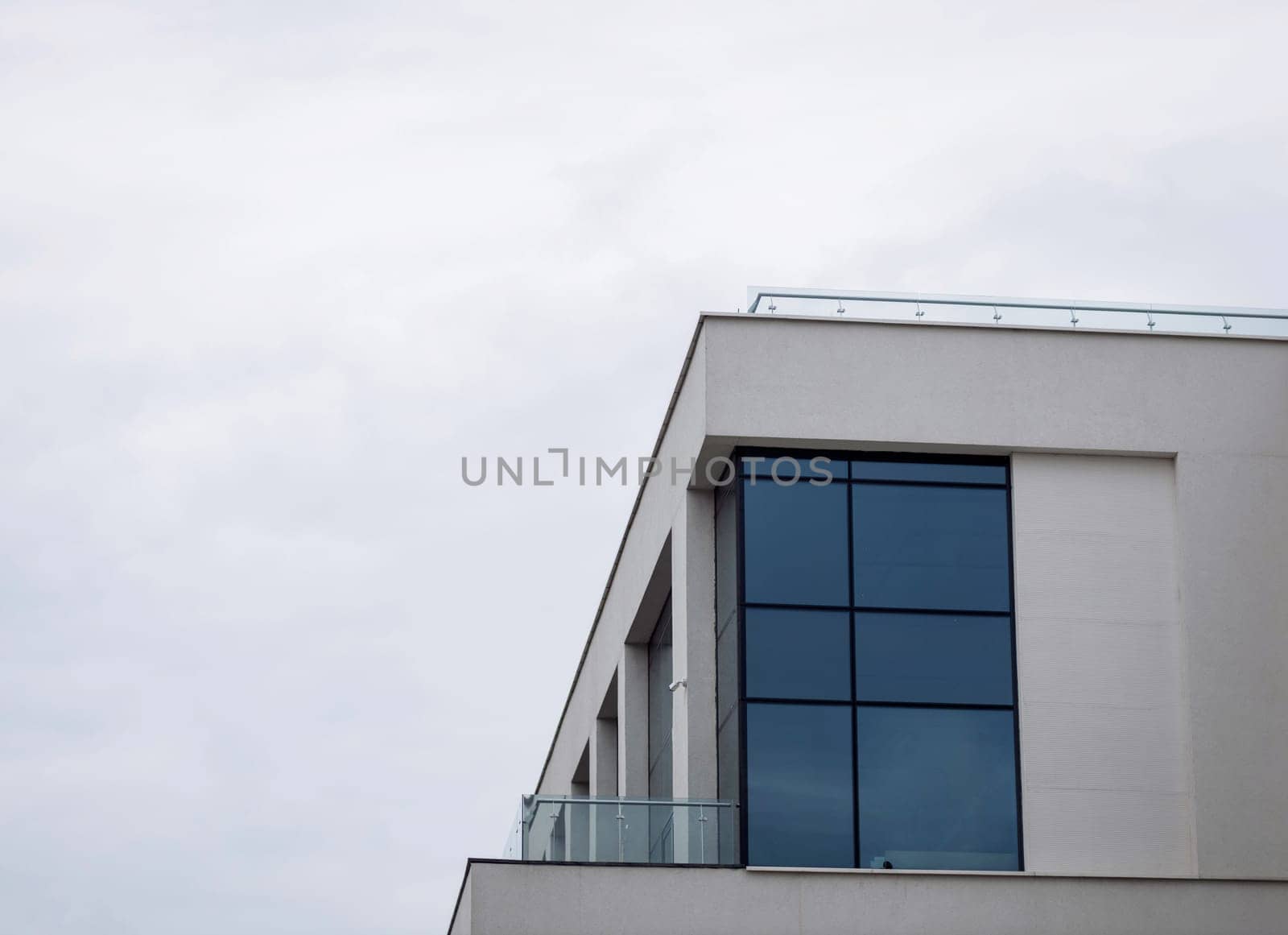 Large modern office building with windows. copy space
