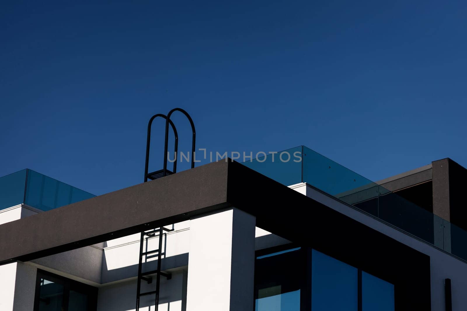 new modern housing. commercial real estate. private house against the sky