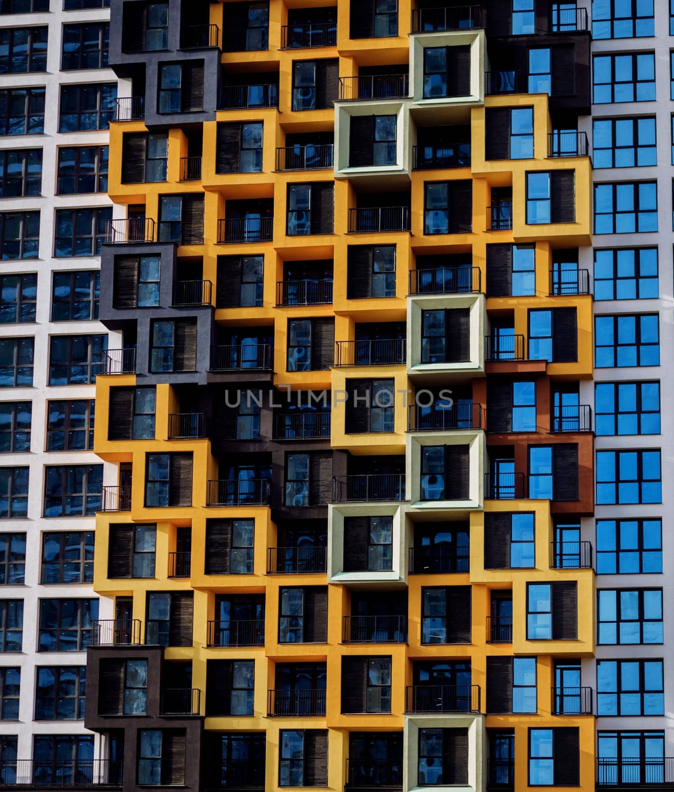 modern residential real estate in europe. apartment building with a bright facade