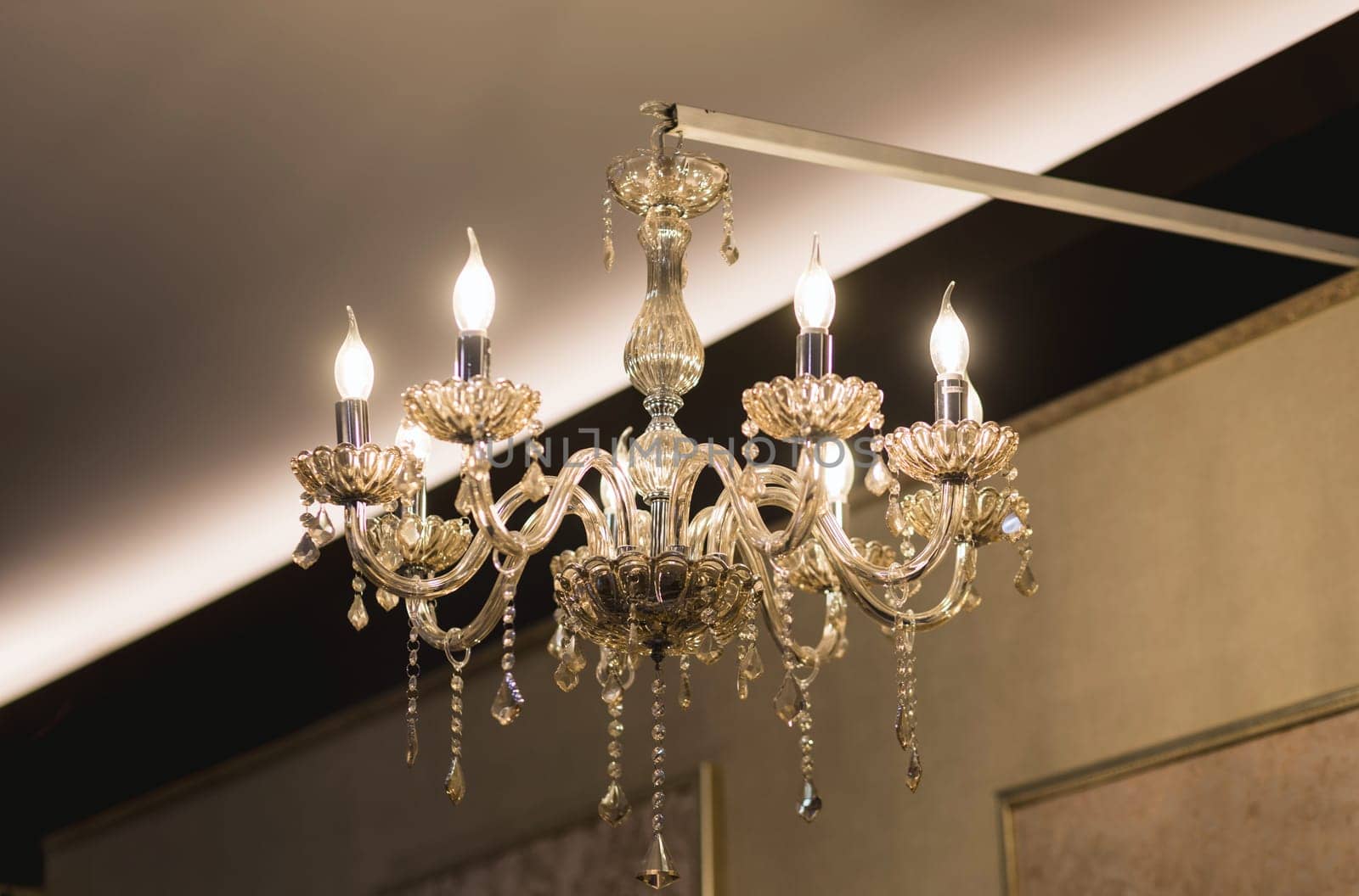 Crystal classic chandelier. Contemporary glass chandelier