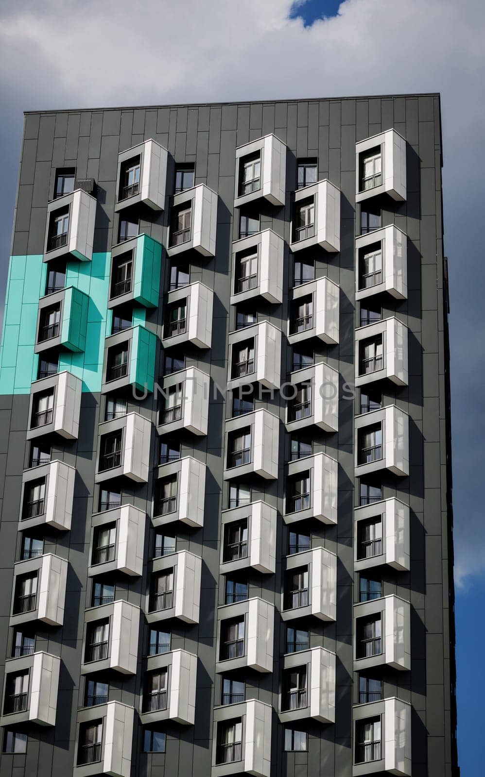 modern European residential real estate. apartment building with balconies