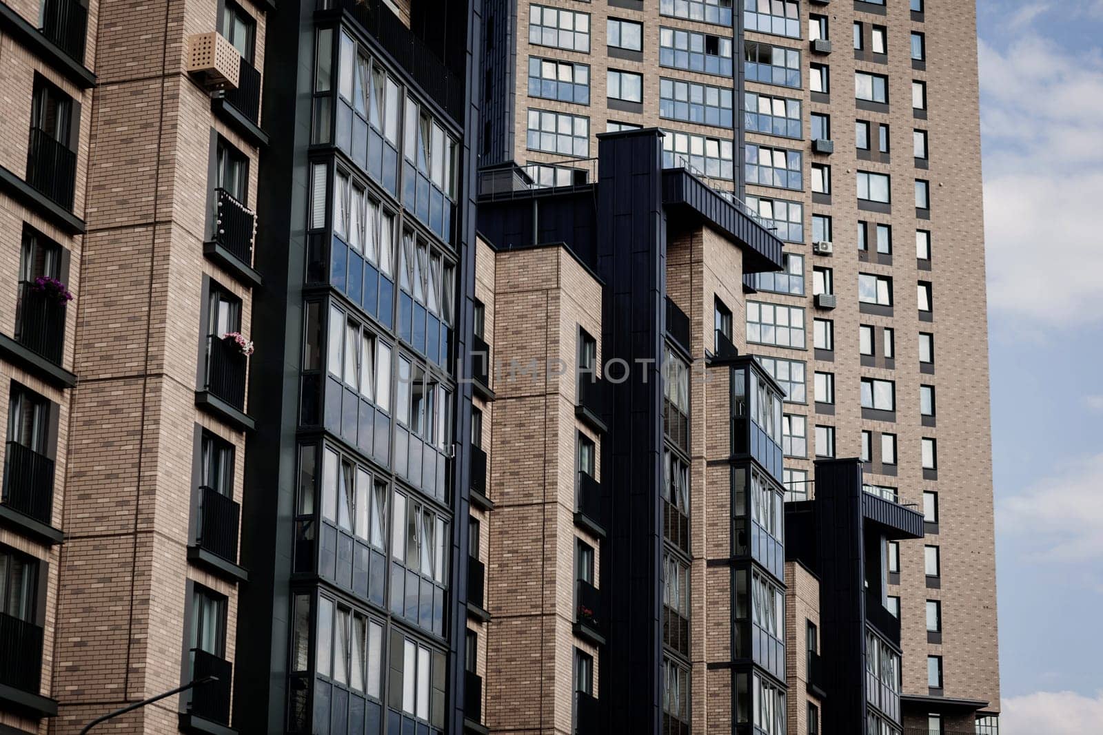 City housing constructed of brick exterior and built in a modern style of architecture
