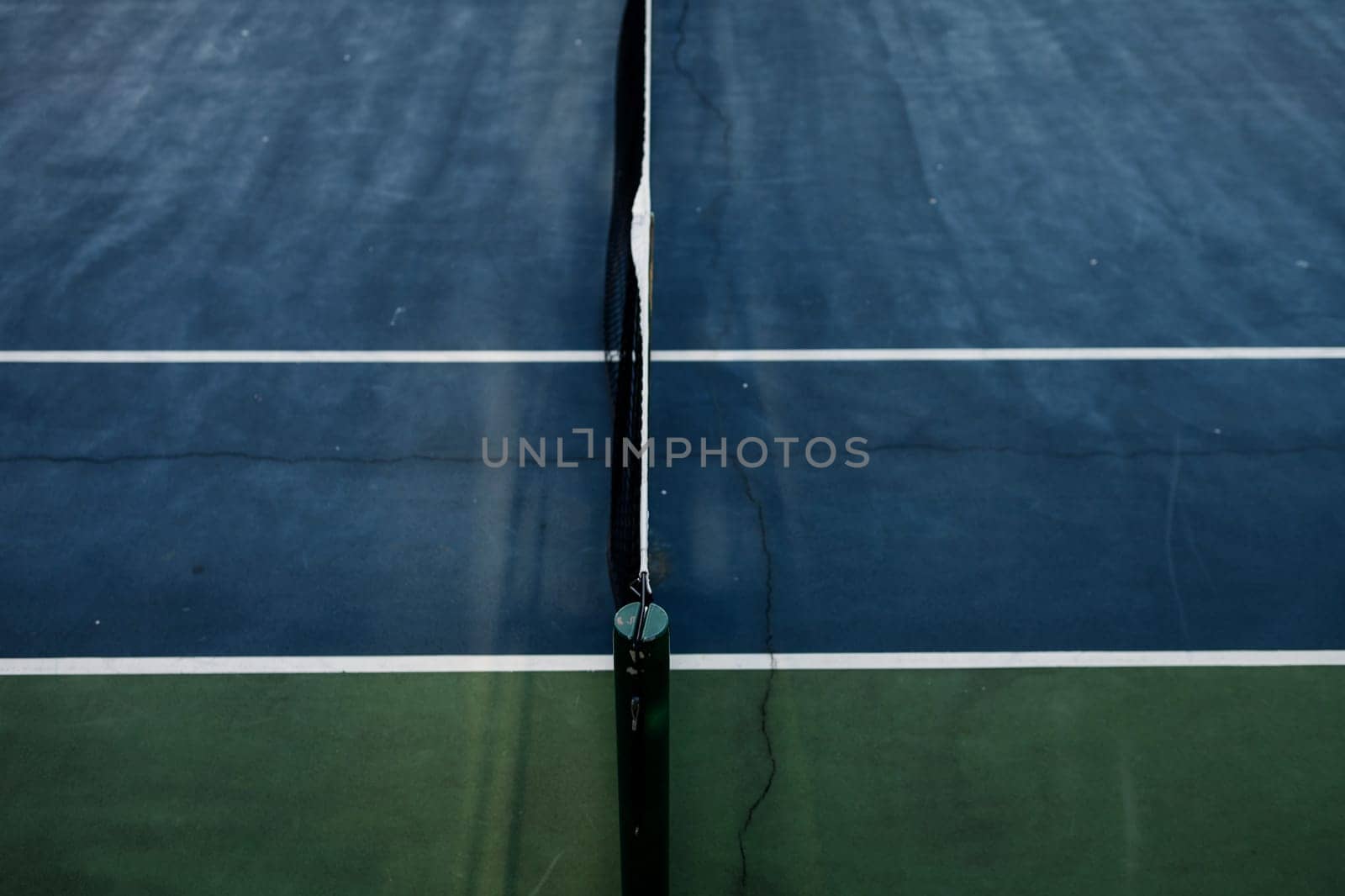 Tennis court abstraction. Empty sport field photo. Hard court cover for lawn tennis. Summer sport activity outdoor