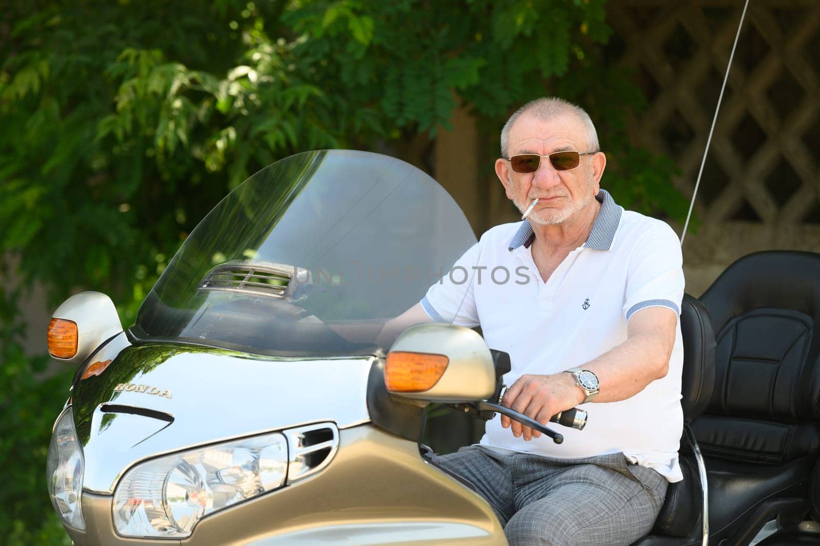 elderly man sitting on a motorcycle 5 by Mixa74