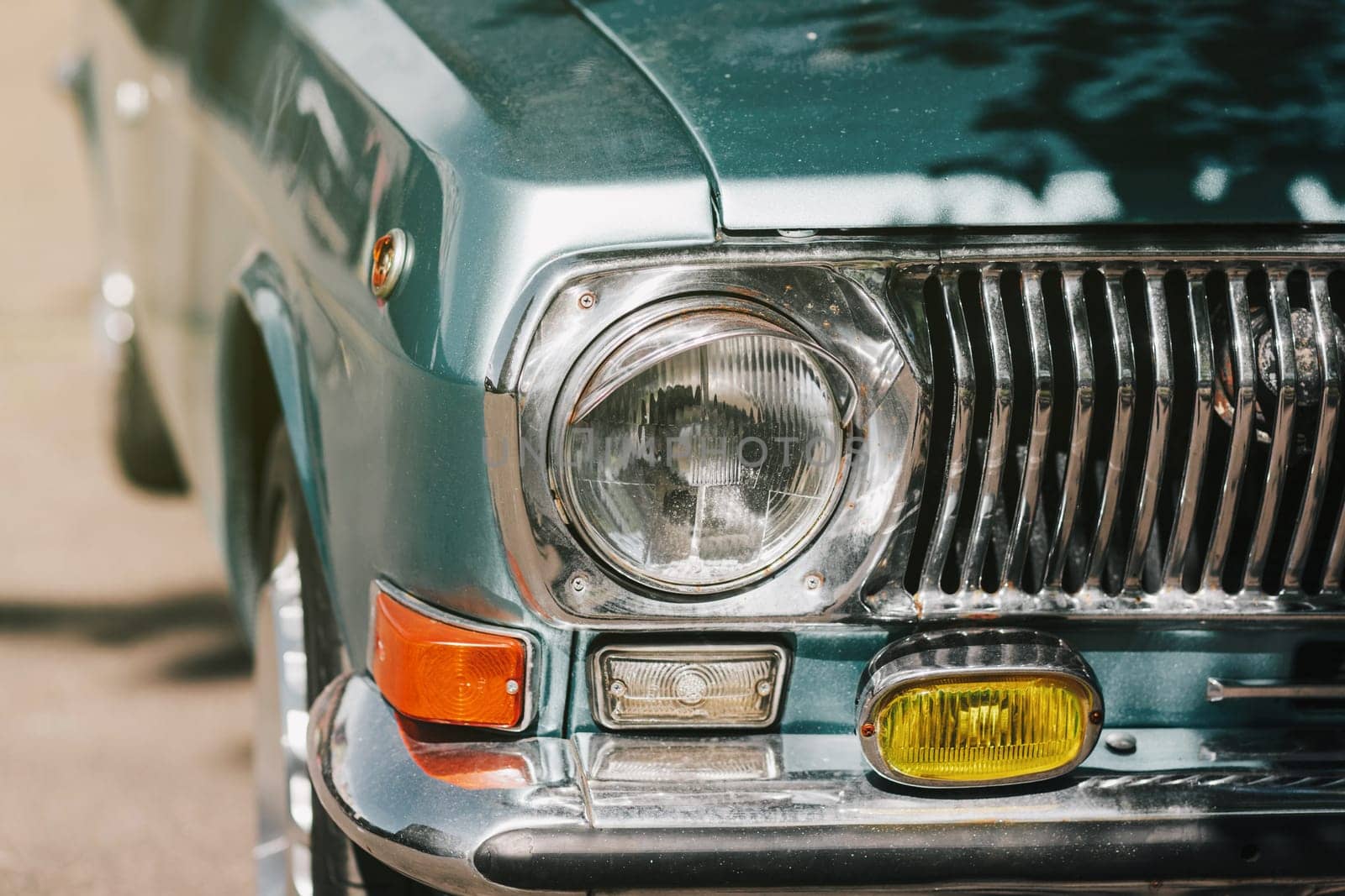 Headlight lamp vintage classic car - retro automobile