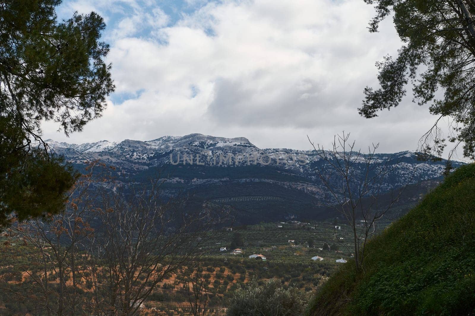 Sierra de Cazorla in province of Jaen, Spain. View of huge mountains with snow on the mountain peak. Landscape. Nature by artgf