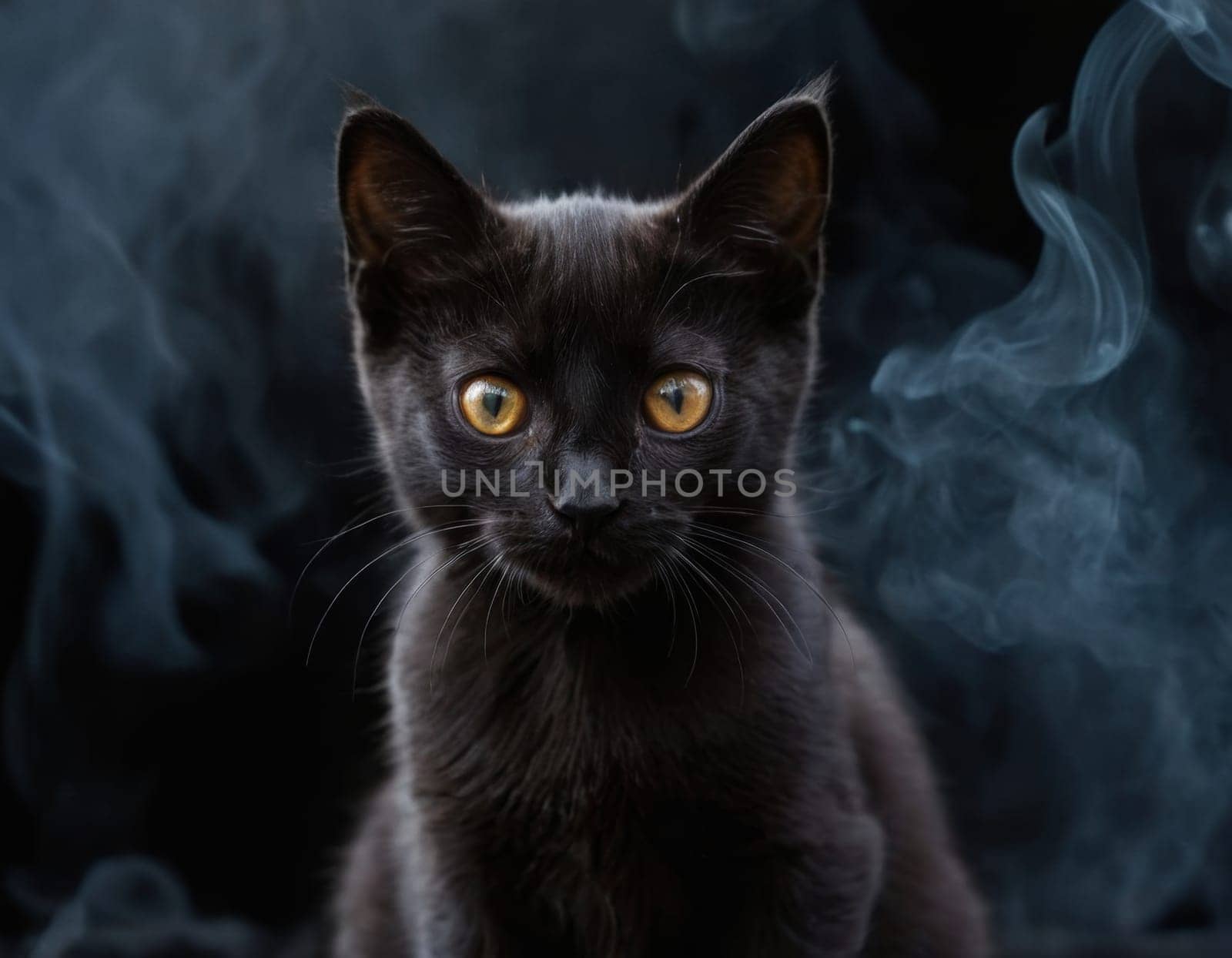 Fluffy black kitten. by vicnt