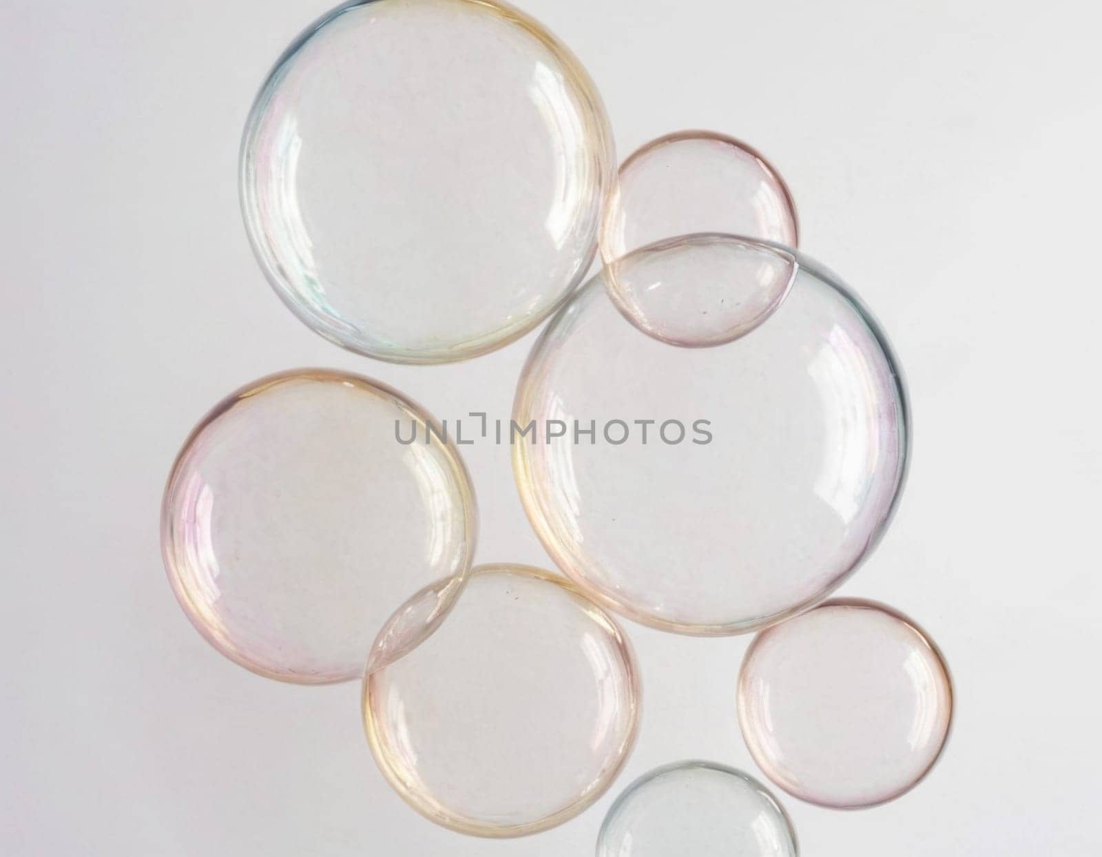 Harmonious image of transparent bubbles. Generation of AI.