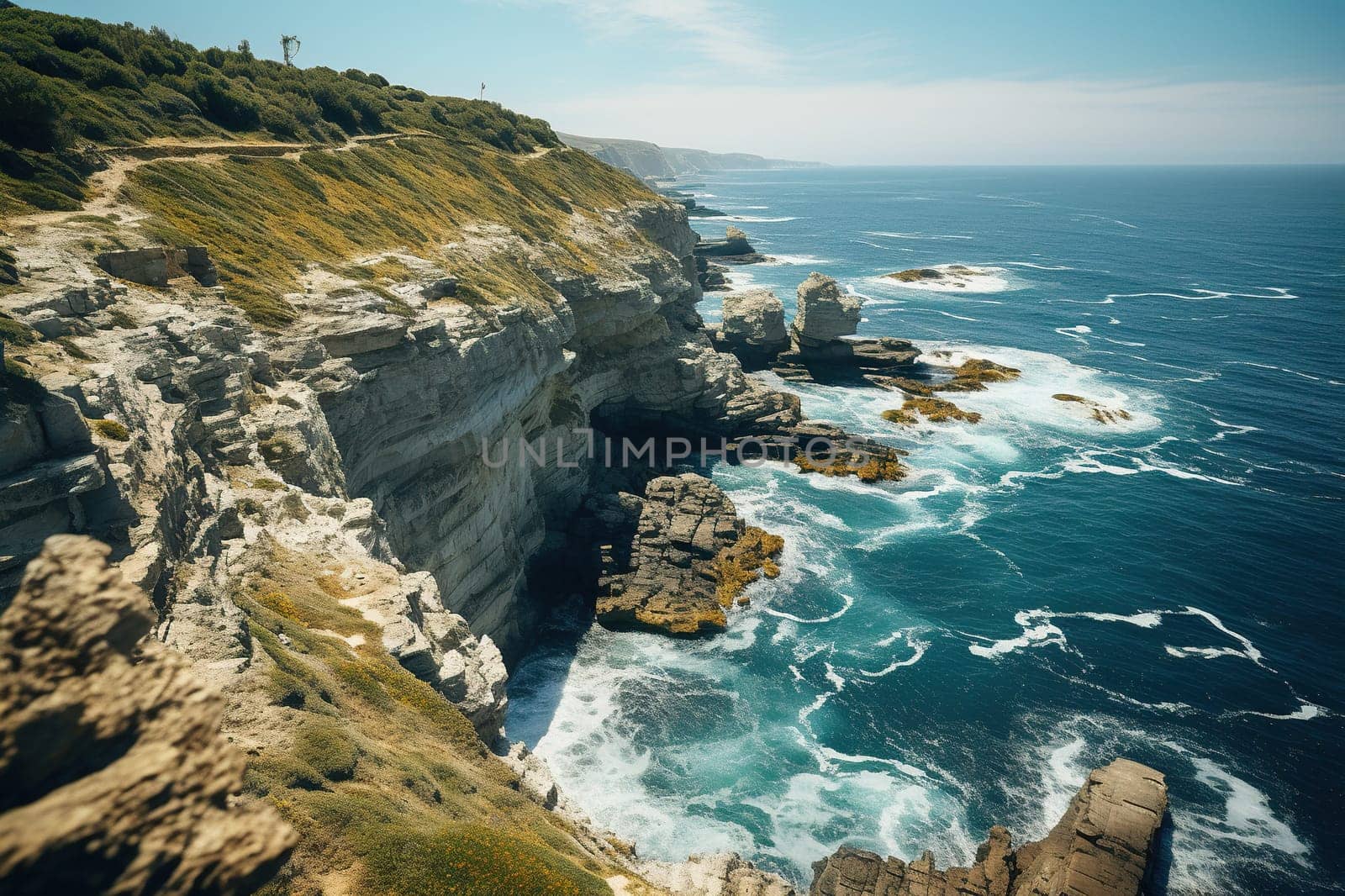 Beautiful landscape of a rocky seashore.