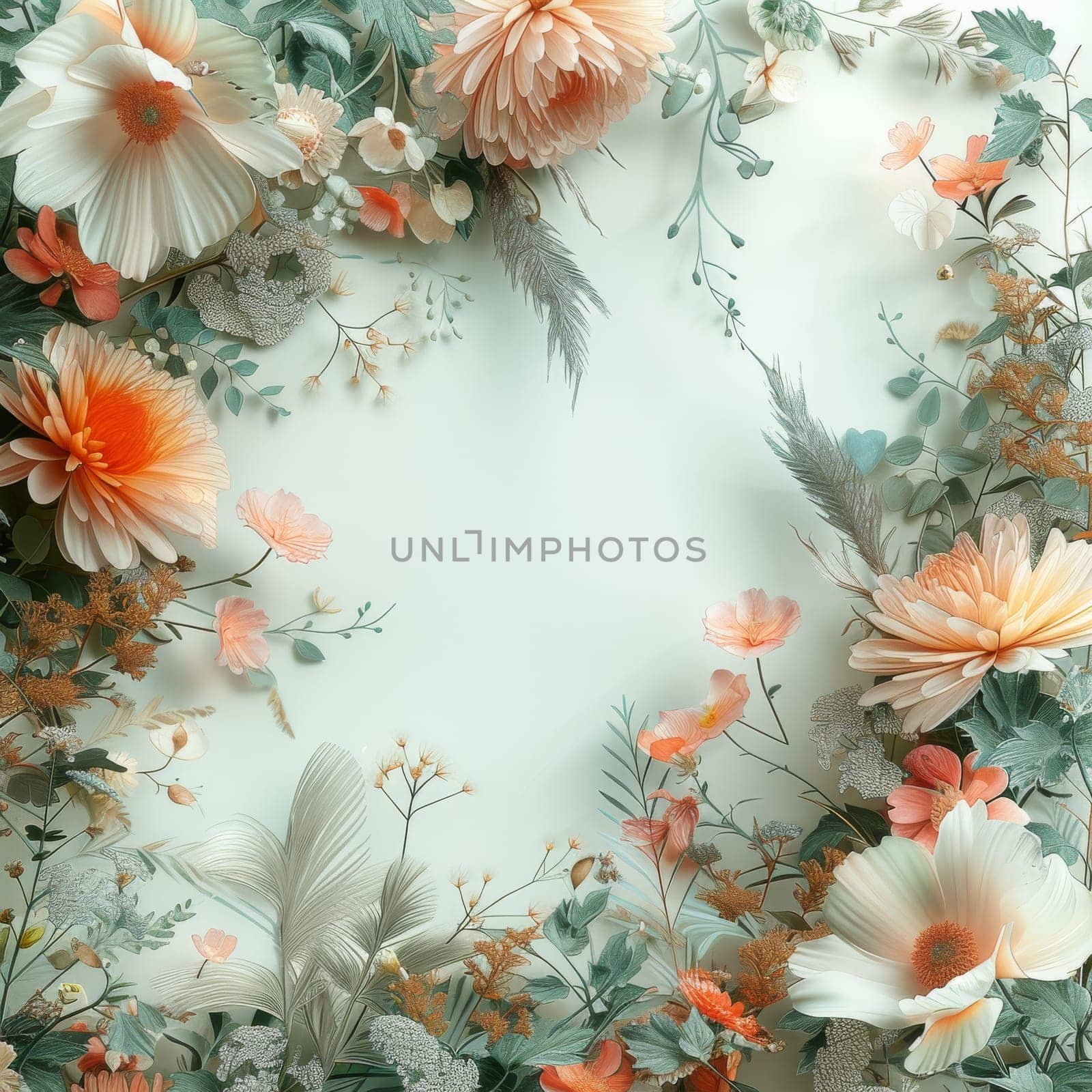 Elegant Floral Arrangement on White Background. Generative AI by itchaznong