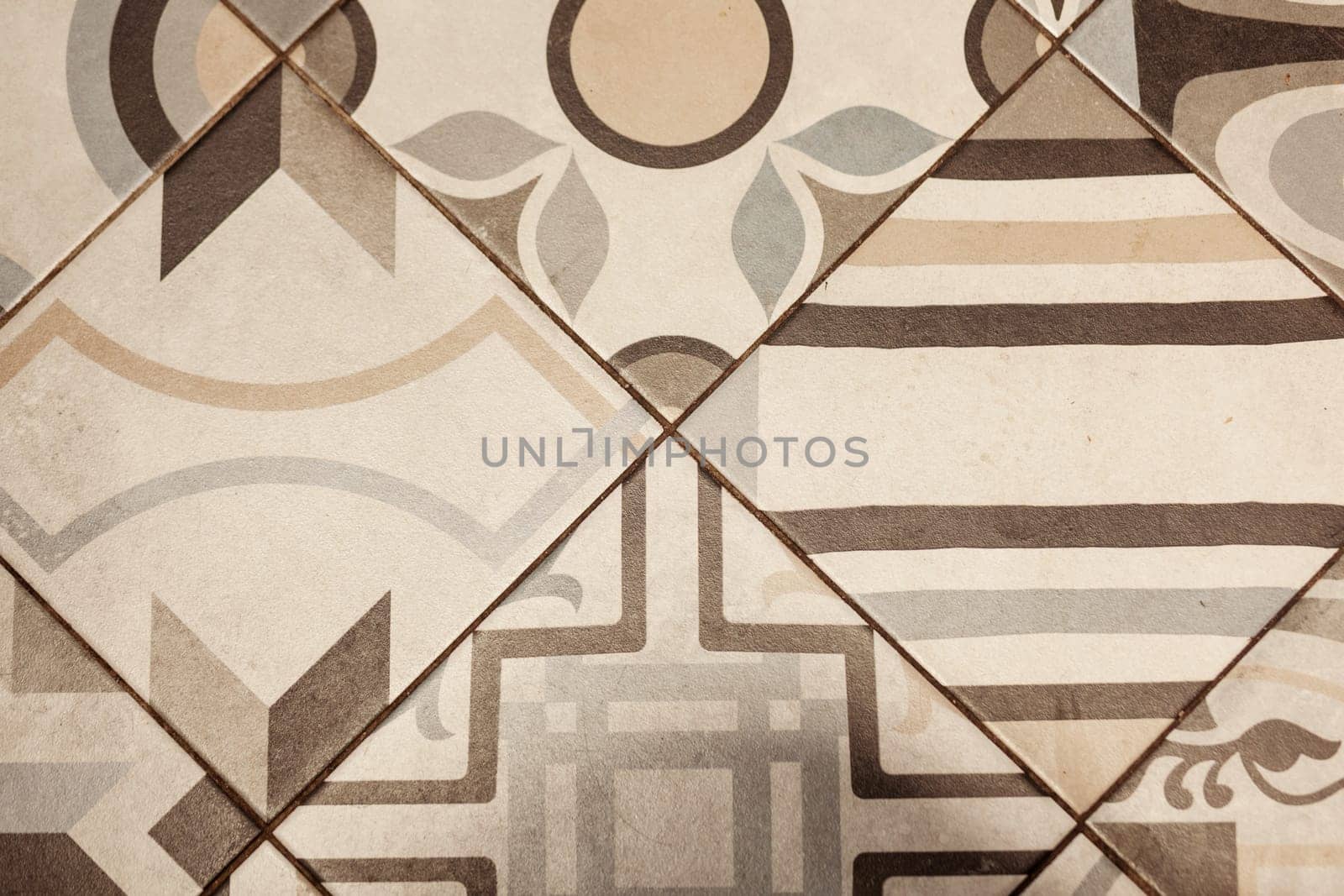 Ceramic tile pattern. Beautiful colored background for design and fashion with decorative elements. Ornate decor for wallpaper