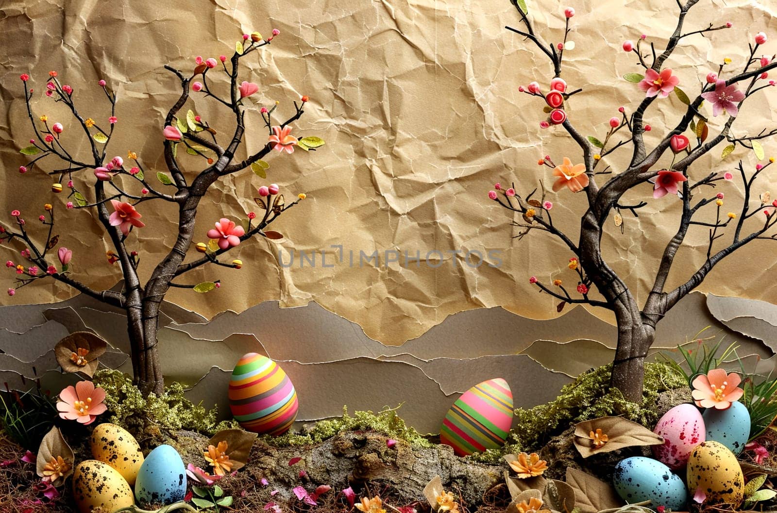 Festive Easter background. Easter Wallpaper. AI generated. by AndreyKENO