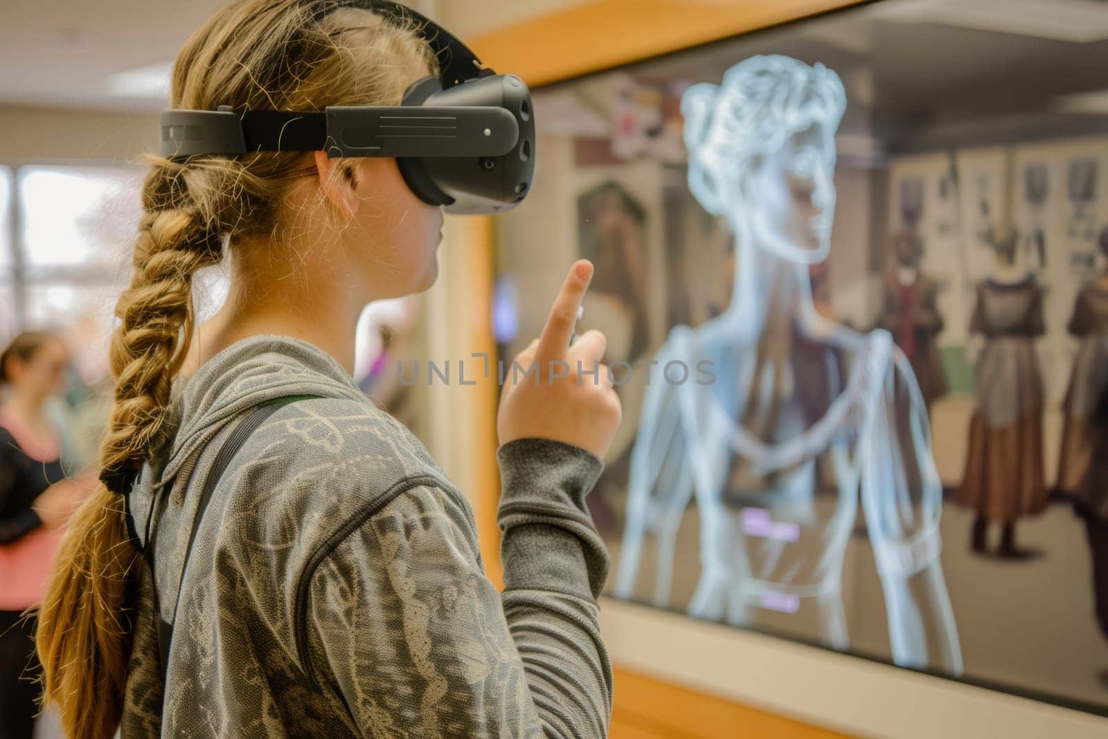 Students use augmented reality technology to witness historical events, engaging deeply with the past. The classroom becomes a time machine, where learning is both interactive and profound