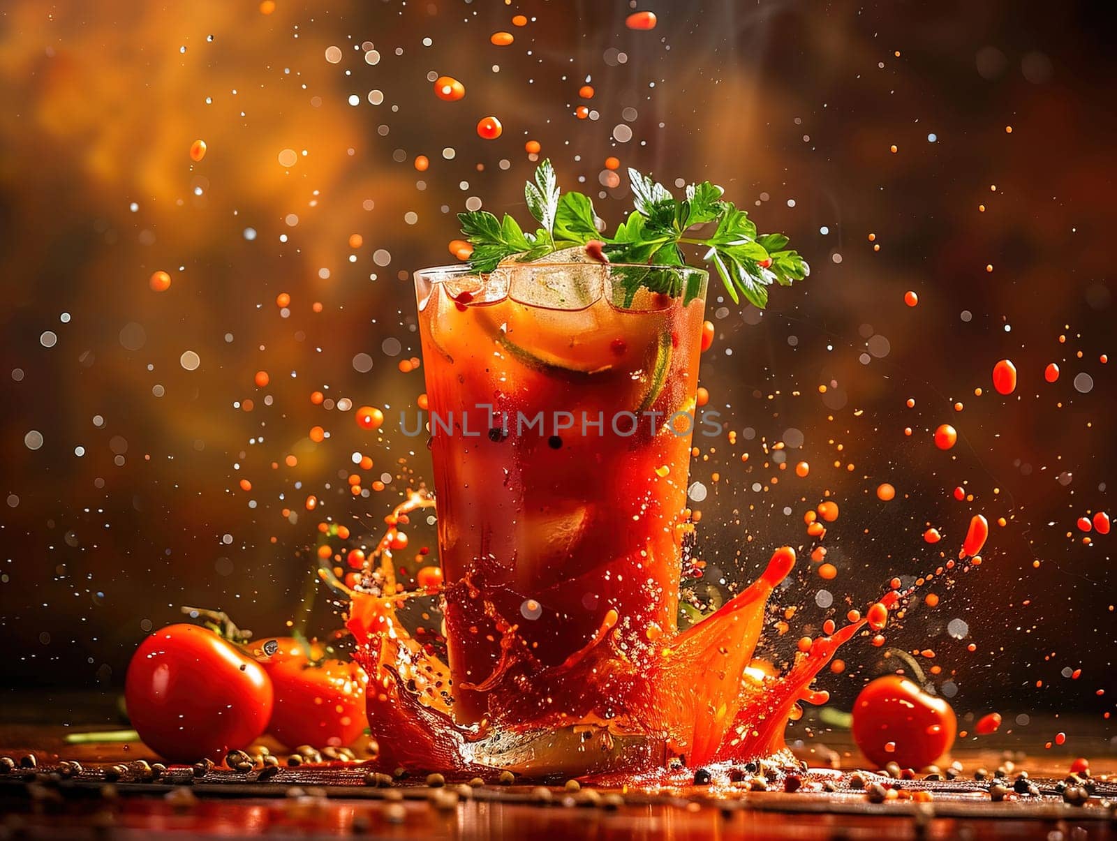 Delicious Caipirinha cocktail photography, explosion flavors studio lighting studio background, well-lit, vibrant colors, sharp-focus, high-quality, artistic, unique