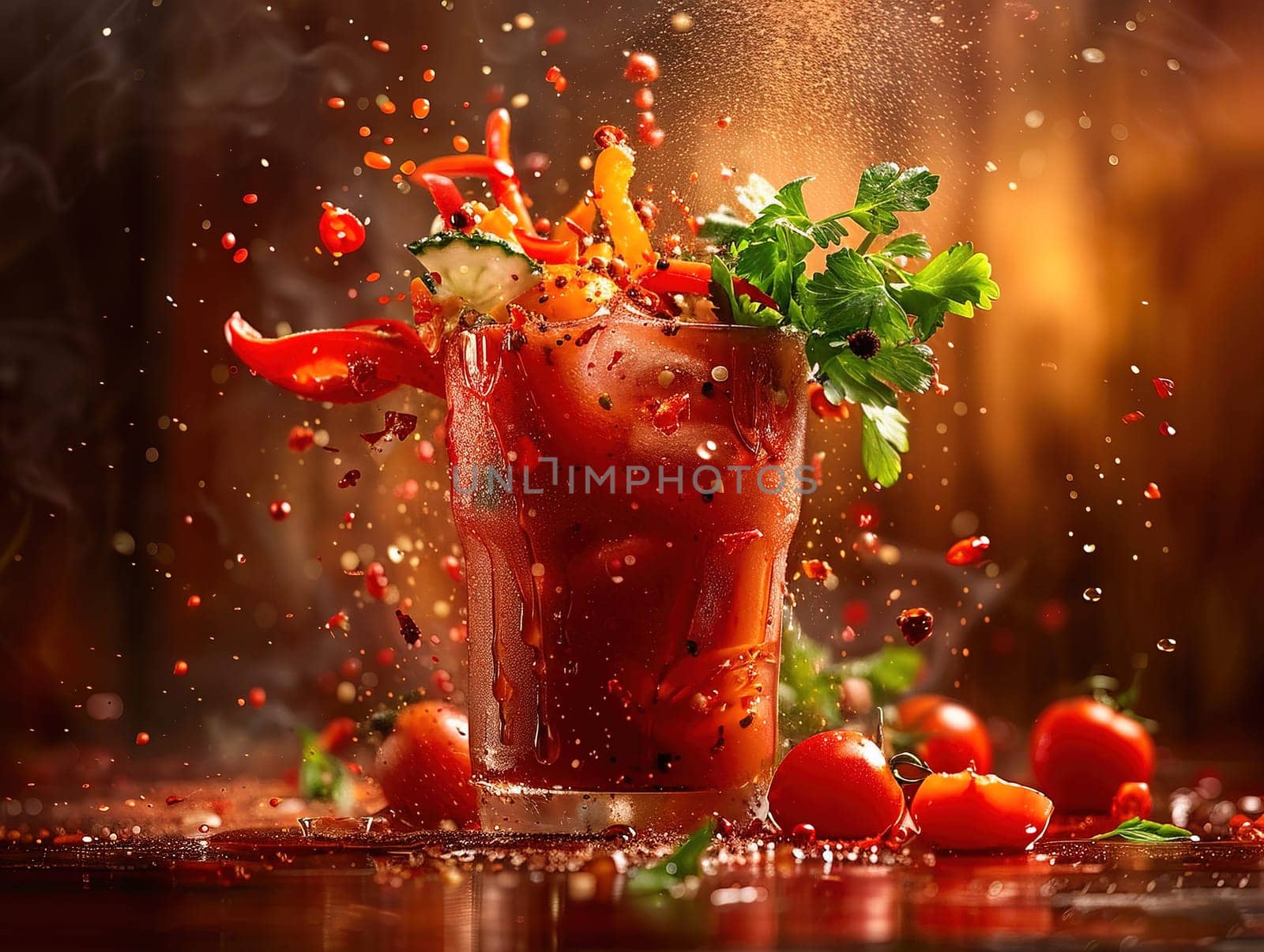 Delicious Caipirinha cocktail photography, explosion flavors studio lighting studio background, well-lit, vibrant colors, sharp-focus, high-quality, artistic, unique