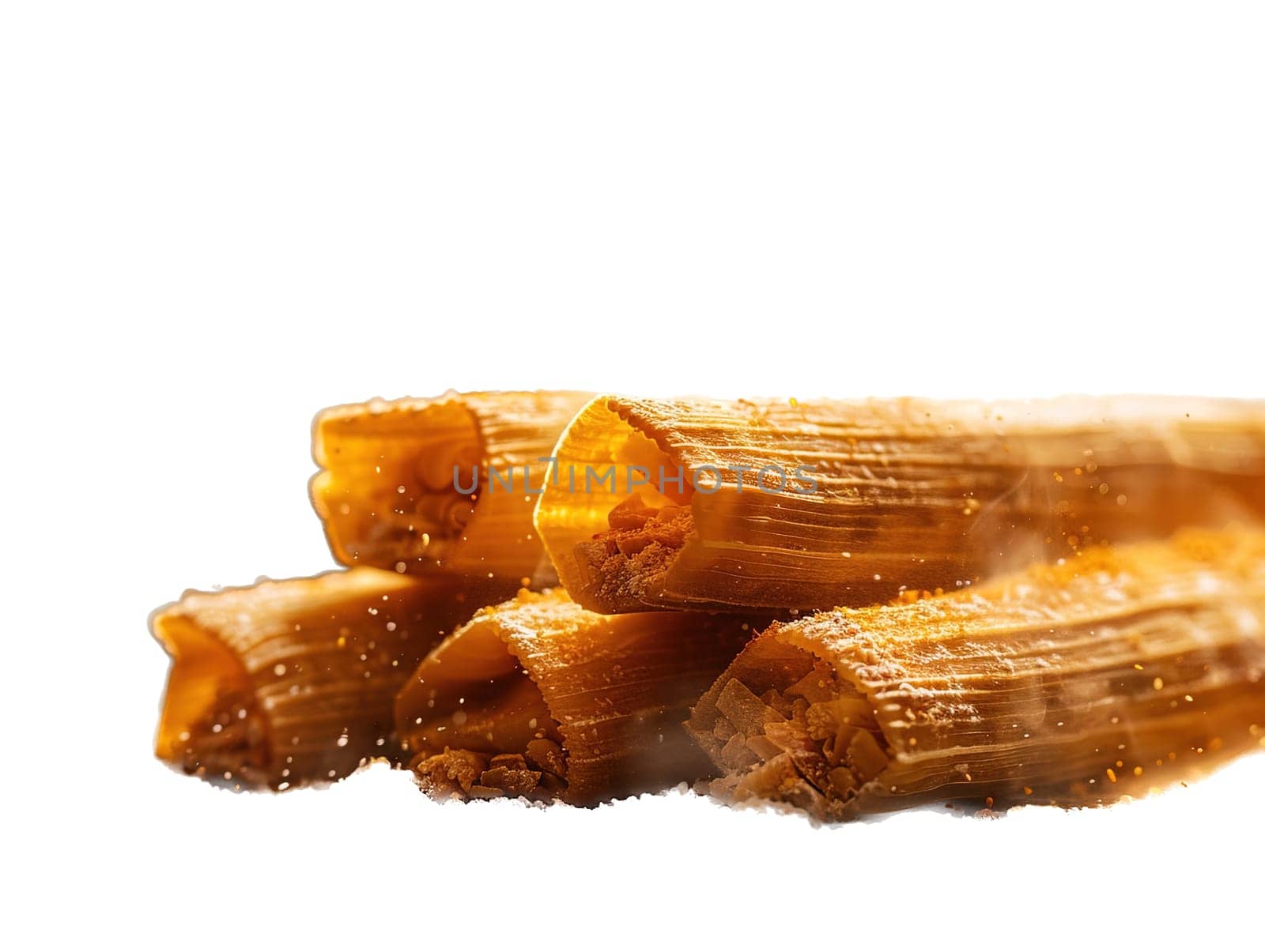 Tamales. Prehispanic dish typical of Mexico. Delicious tamales photography, explosion flavors, studio lighting, studio background, well-lit, vibrant colors, sharp-focus, high-quality, artistic, unique
