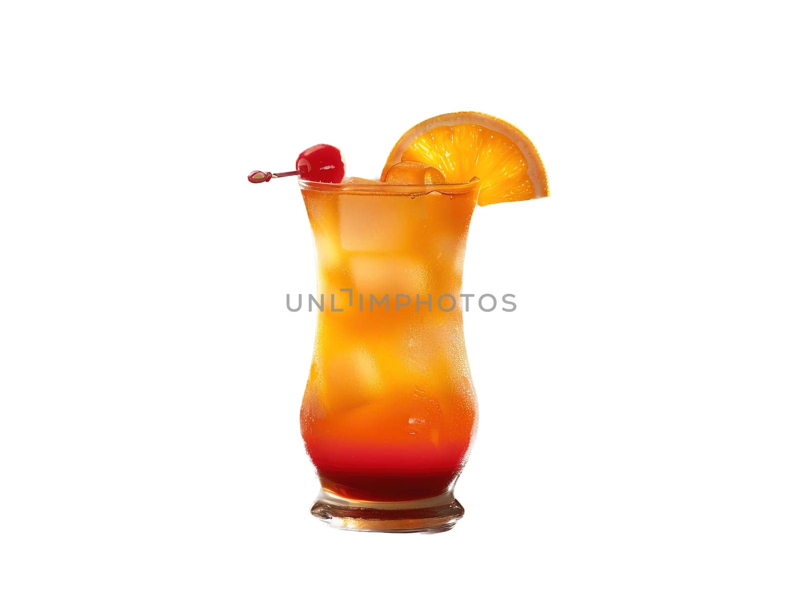 Delicious Tequila Sunrise cocktail photography, explosion flavors, studio lighting, studio background, well-lit, vibrant colors, sharp-focus, high-quality, artistic, unique. Tequila Sunrise Cocktail in vintage glass by mr-tigga