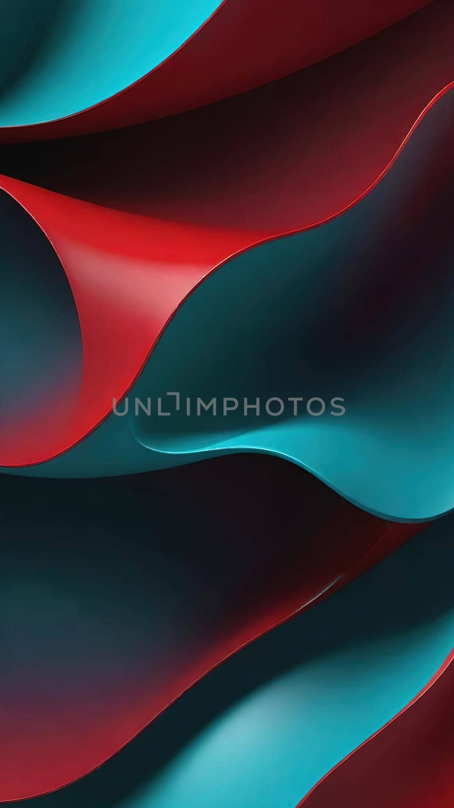 Abstract background with red, blue and green curved sheets of paper. by yilmazsavaskandag