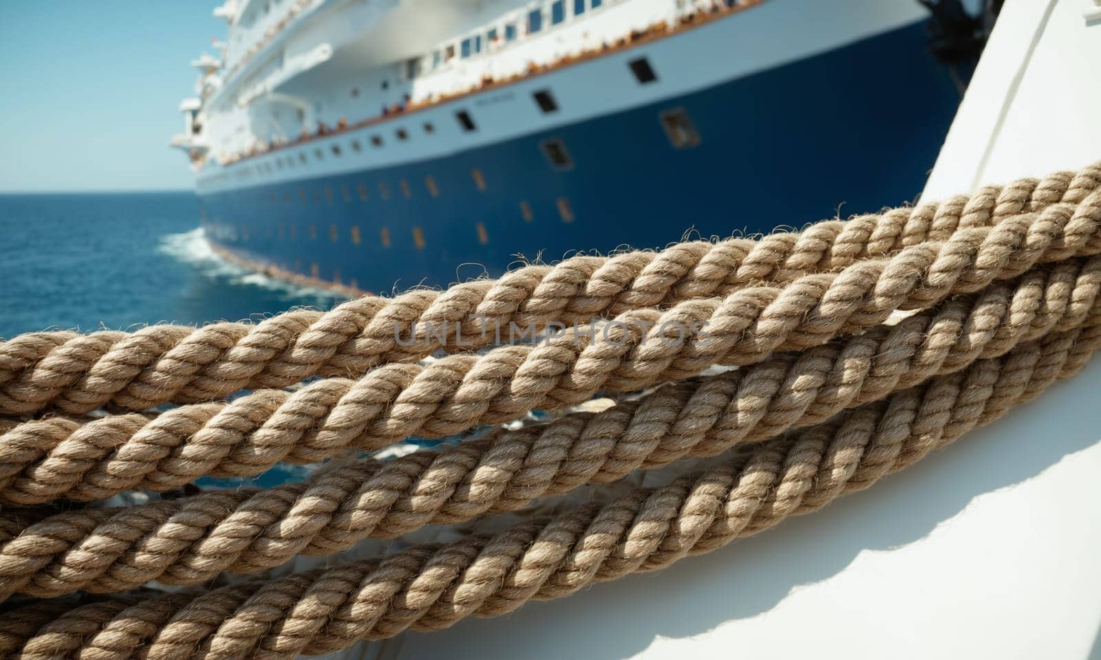 Rope from the side of the ship.