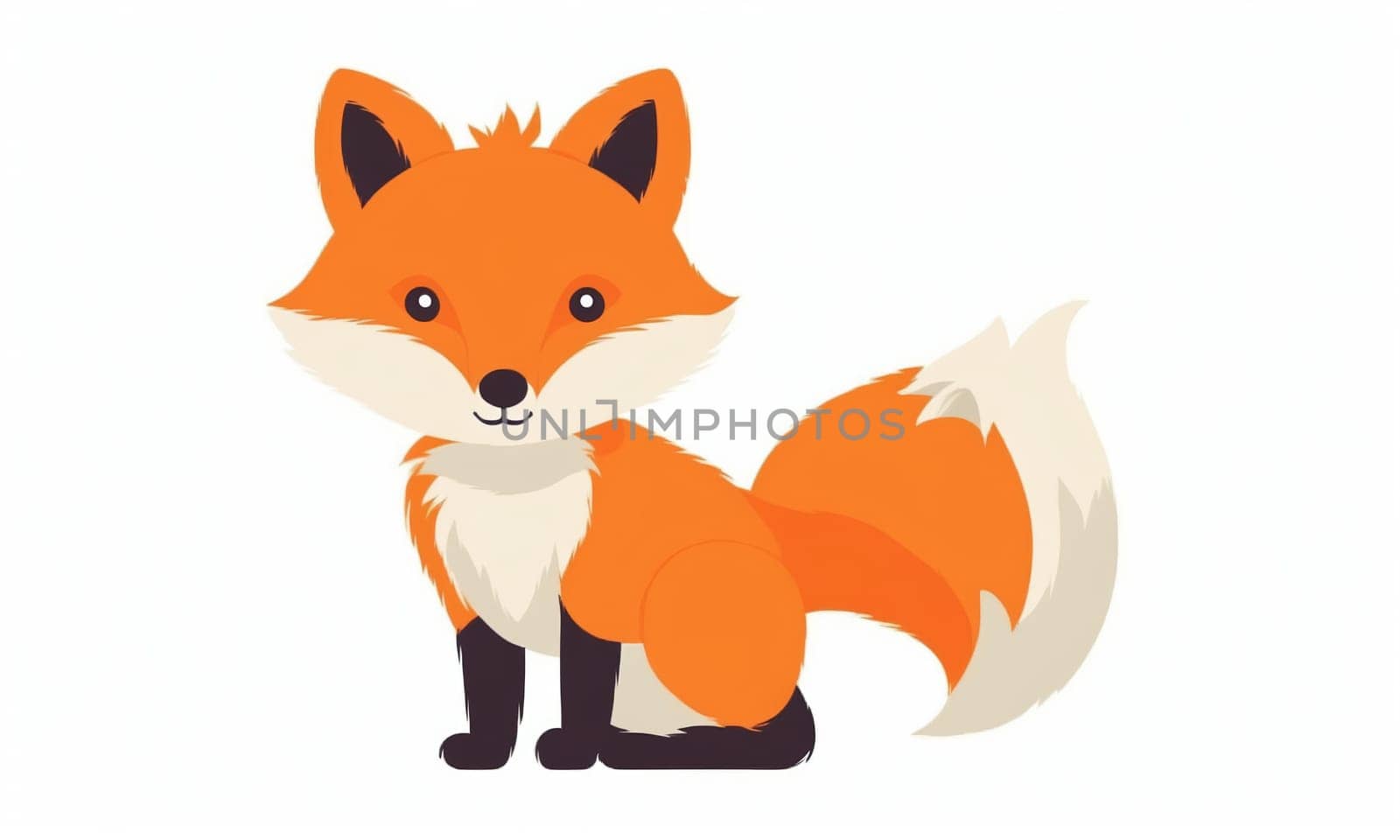 cute little fox icon on a white background. flat illustration.