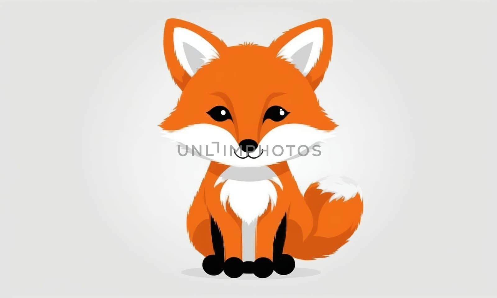 cute little fox icon on a white background. flat illustration by Andre1ns