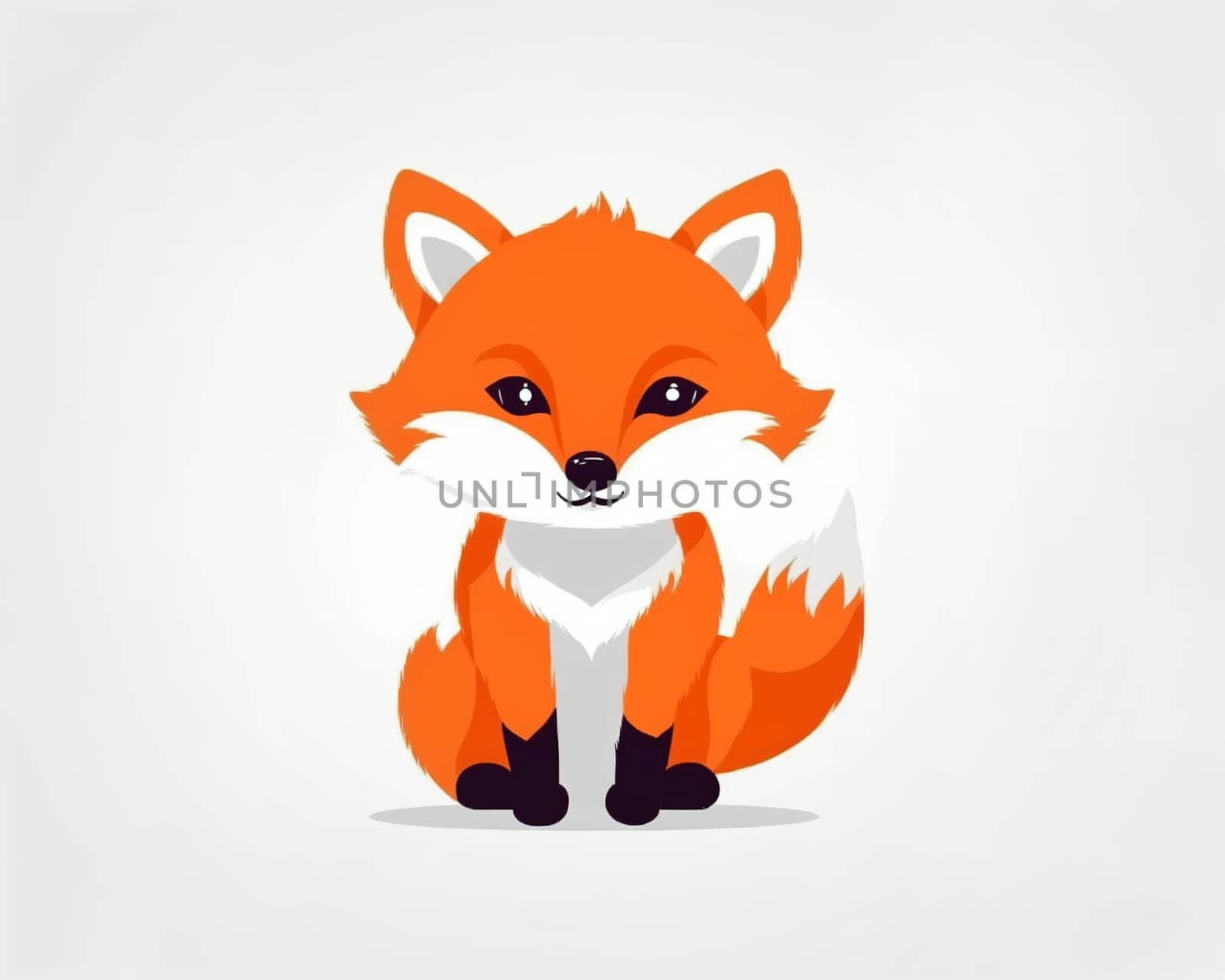 cute little fox icon on a white background. flat illustration.