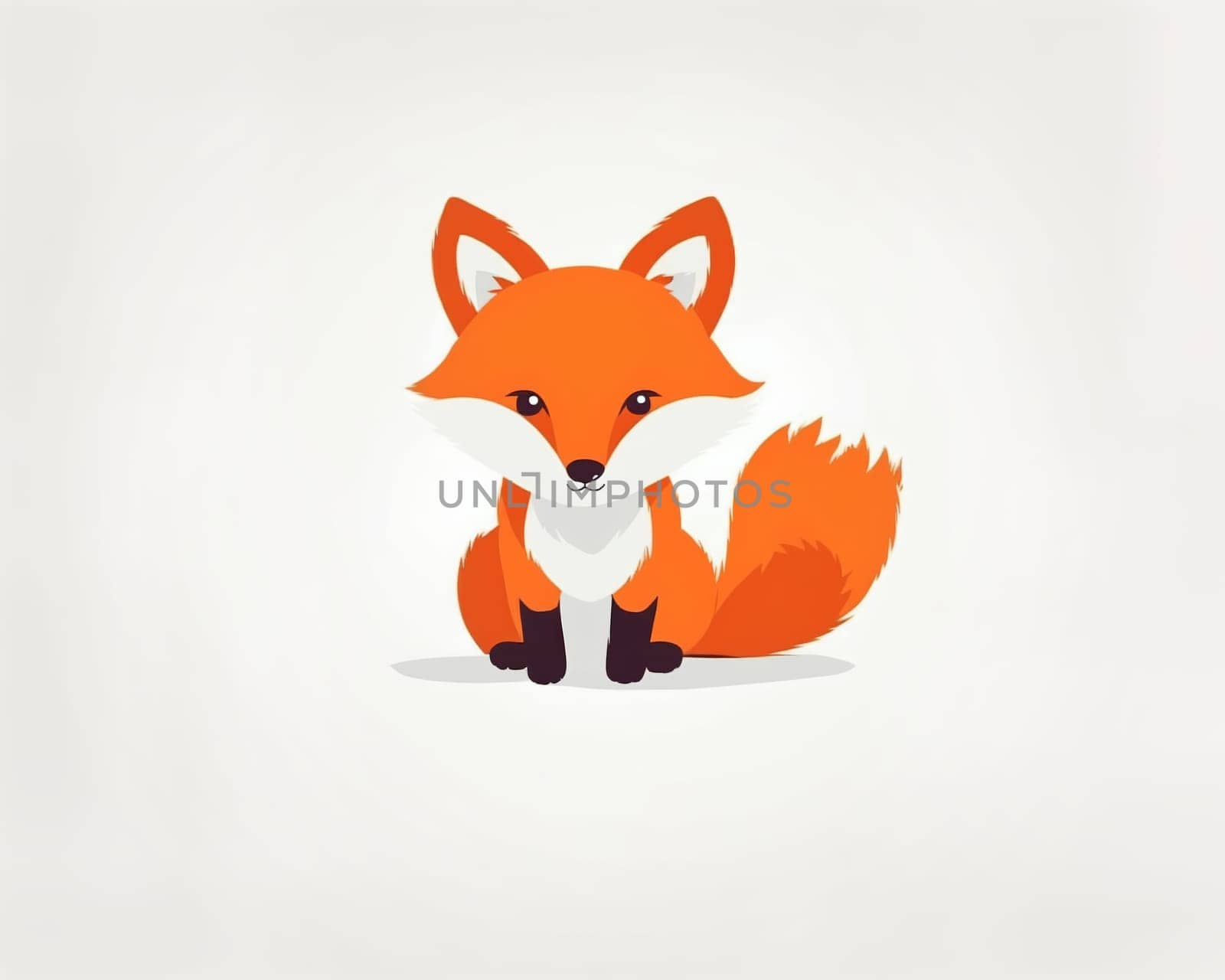 cute little fox icon on a white background. flat illustration by Andre1ns