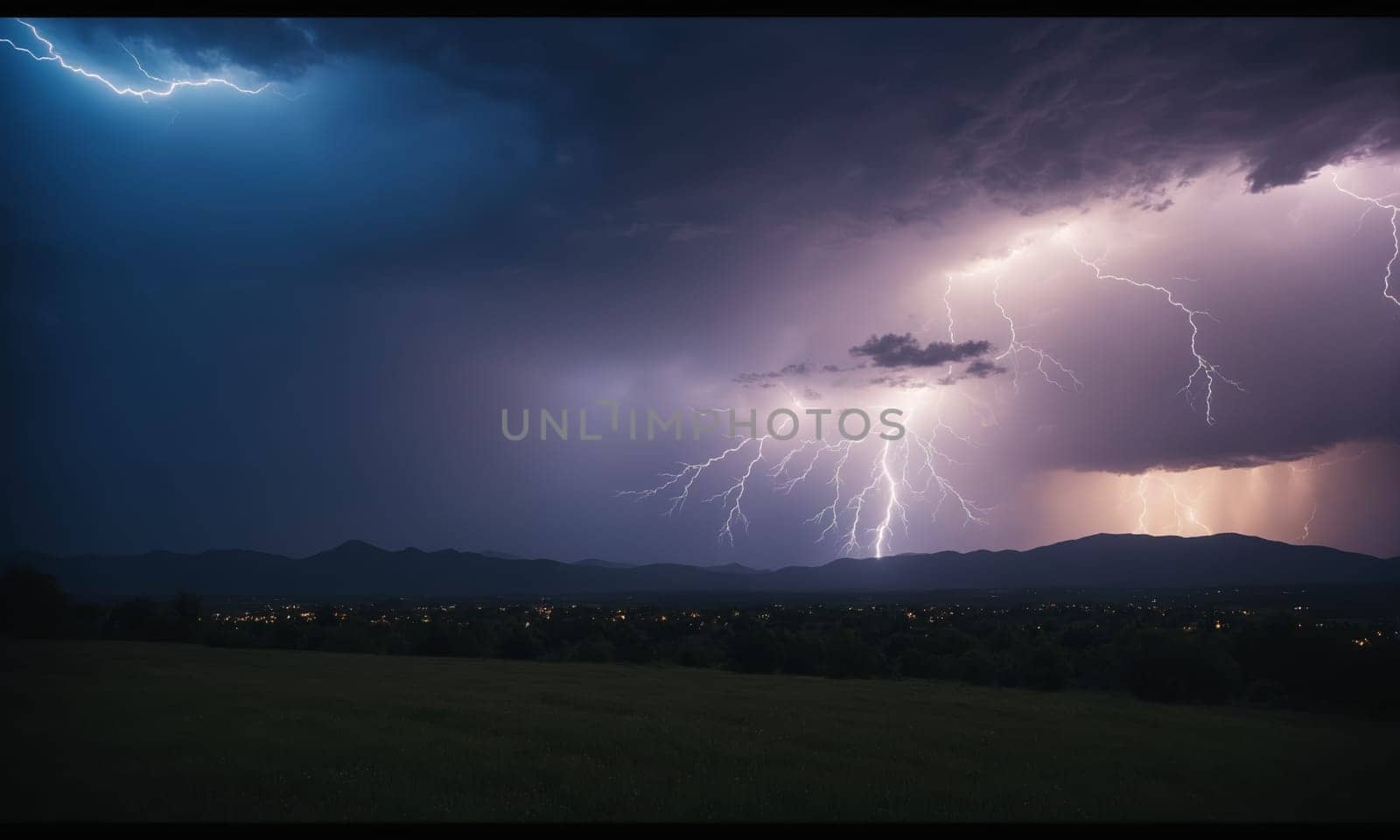 Lightning in the night sky. Night thunderstorm by Andre1ns