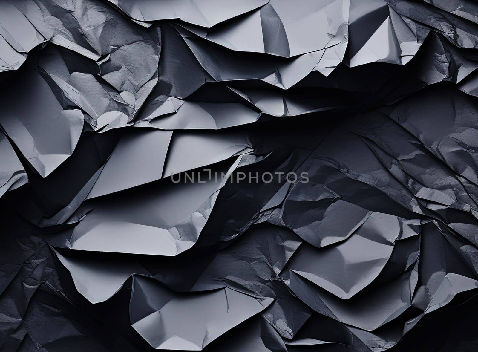 Texture of black crumpled paper.  by Ladouski