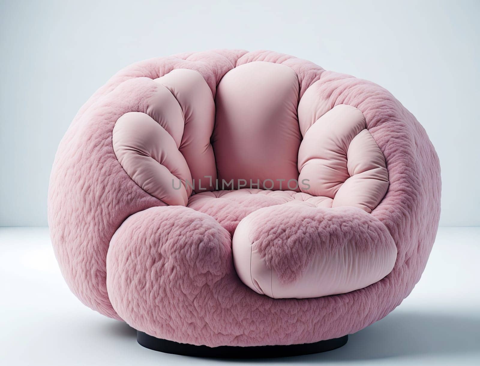 comfortable puffy armchair on white background. New futuristic furniture