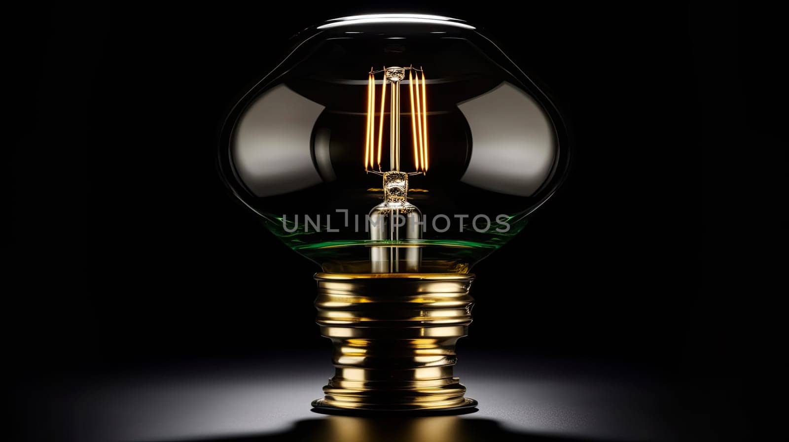 Retro lamp on dark background. old-fashioned bulb