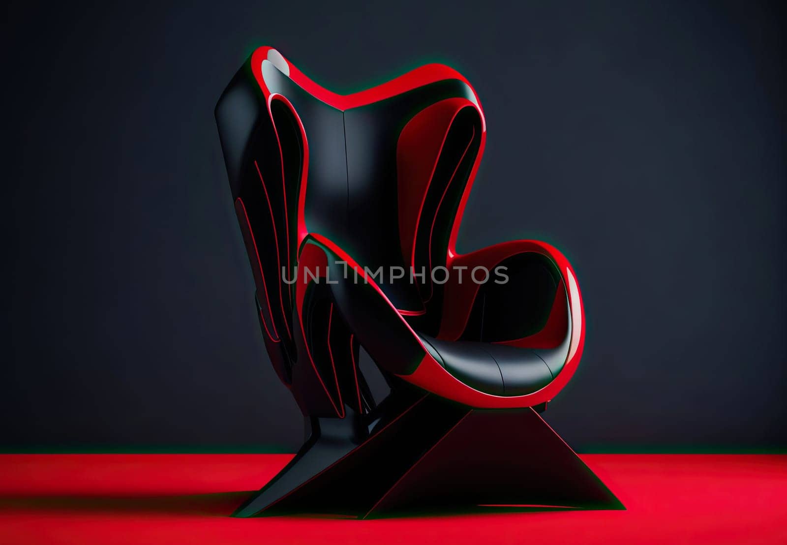 modern futuristic game armchair on dark background