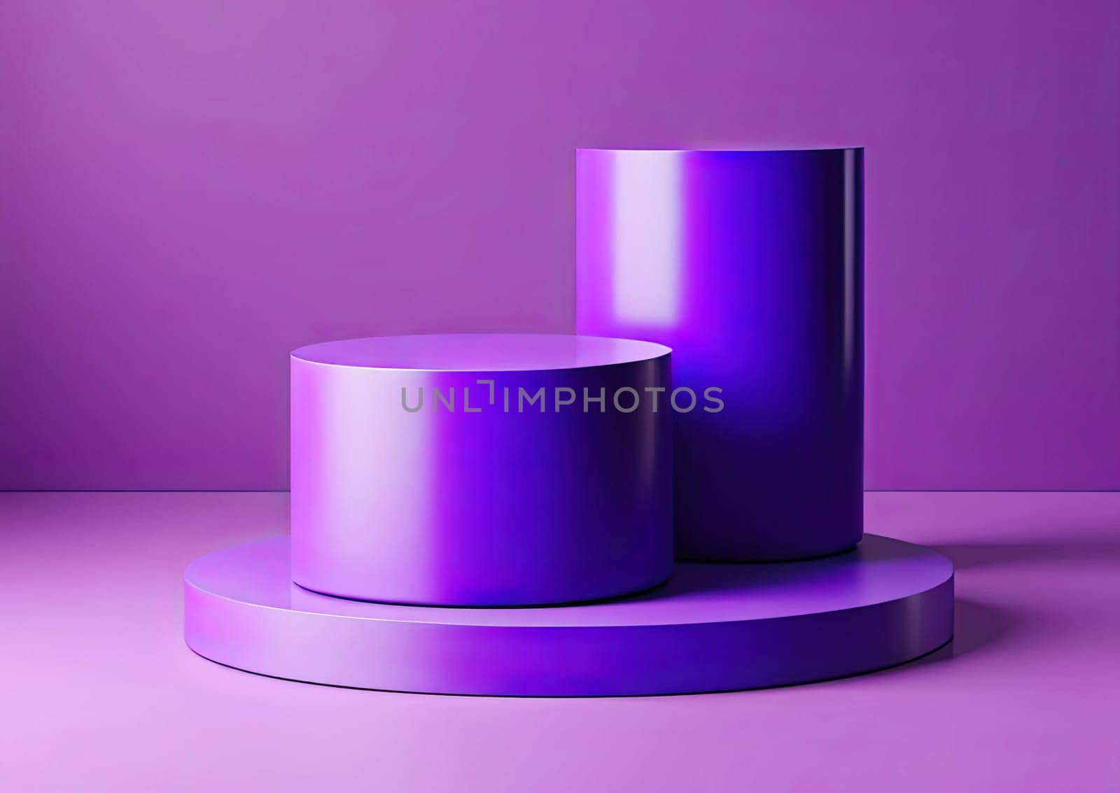 podium mockup cylinder shape. Pedestal, stage or platform for product presentation