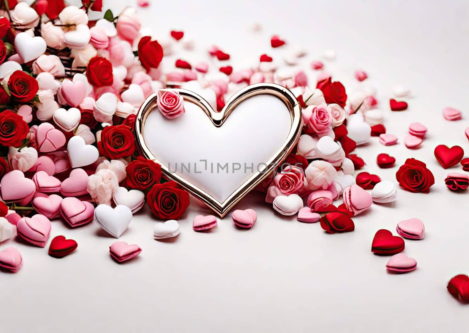  Valentine's day concept. luxurious heart on a background of flowers