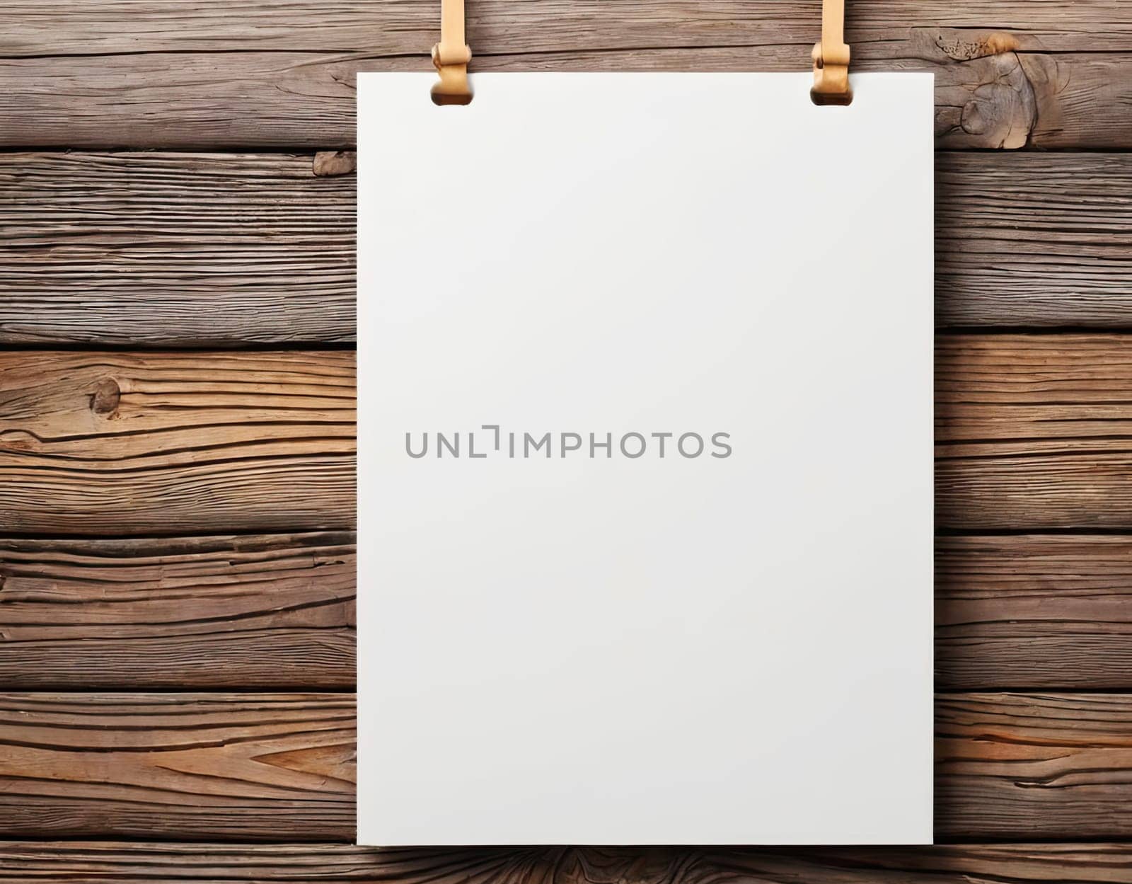 white mock up on wooden background by Ladouski