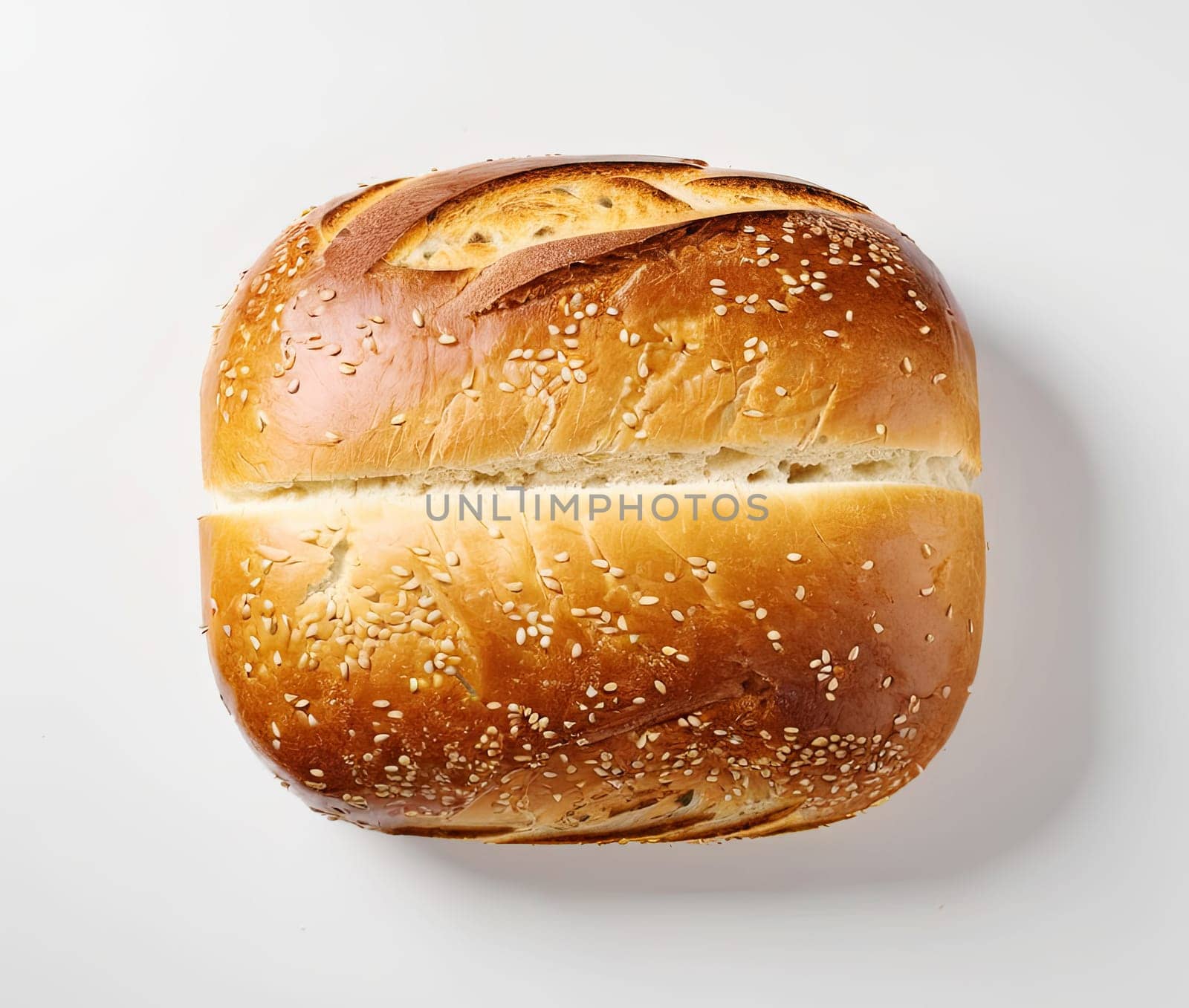 traditional organic bread on background. top view