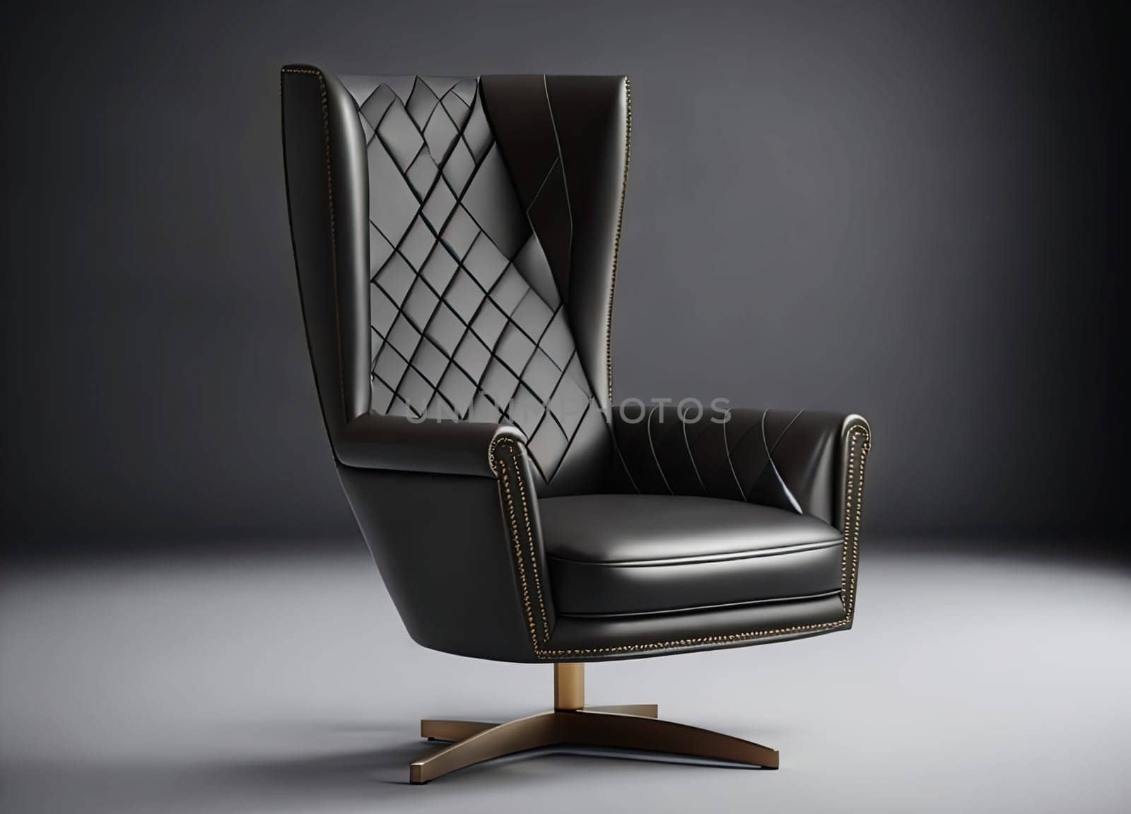 royal seat. stylish retro leather armchair.  comfortable vintage chair. Generative AI