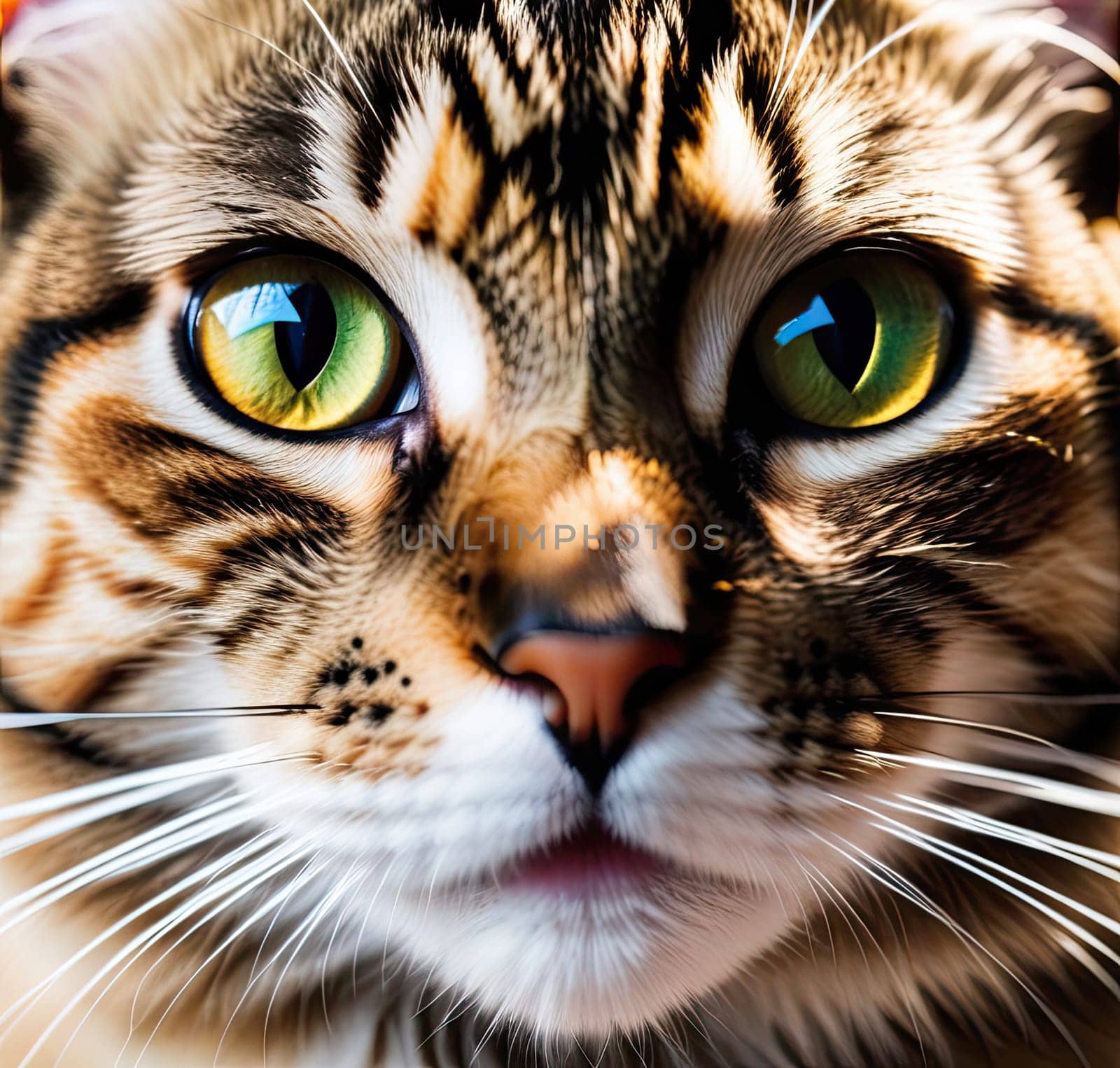 portrait of a cat with expressive eyes. A cute pet