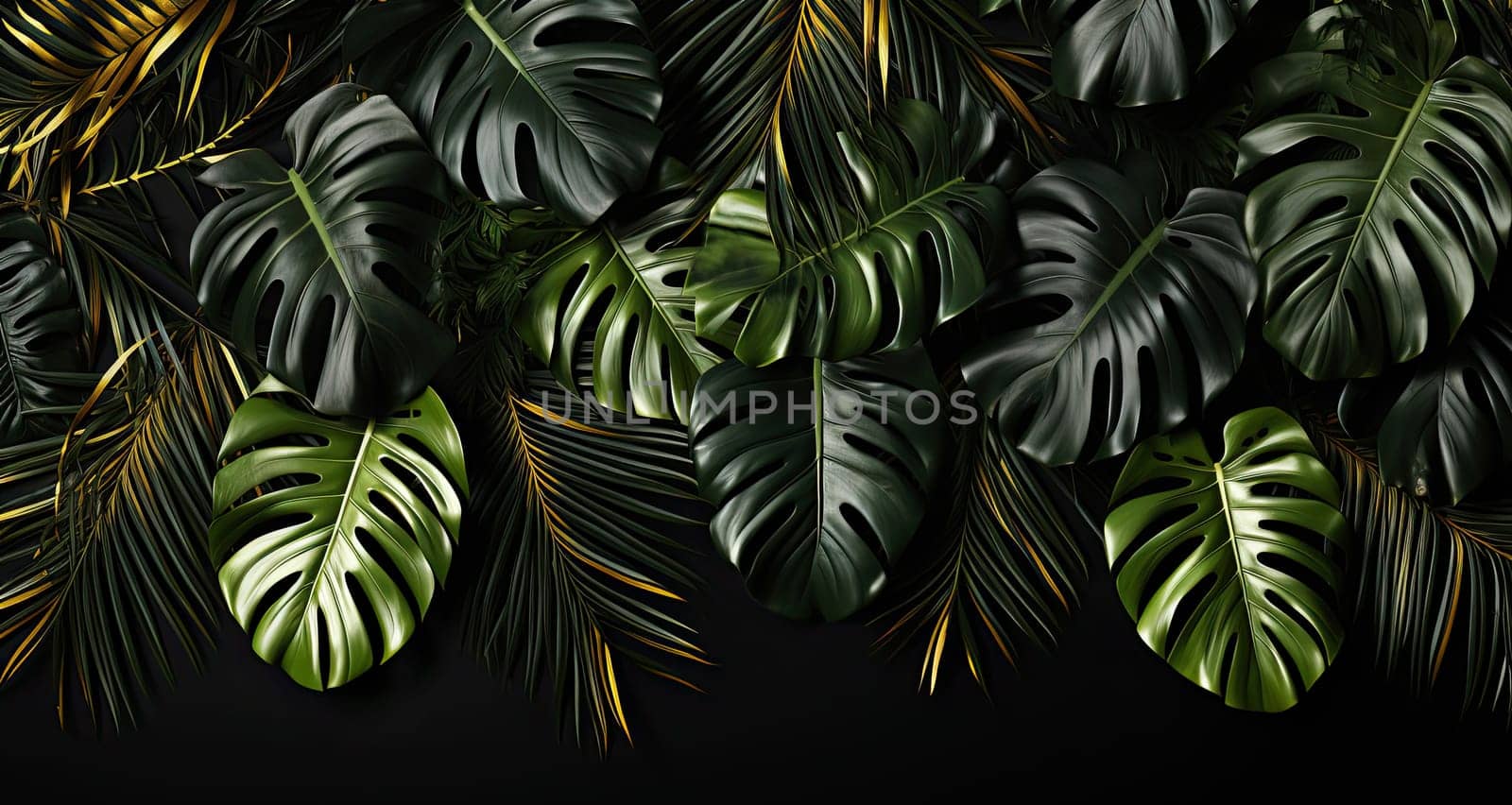 Background of the dark green leaves by Ladouski