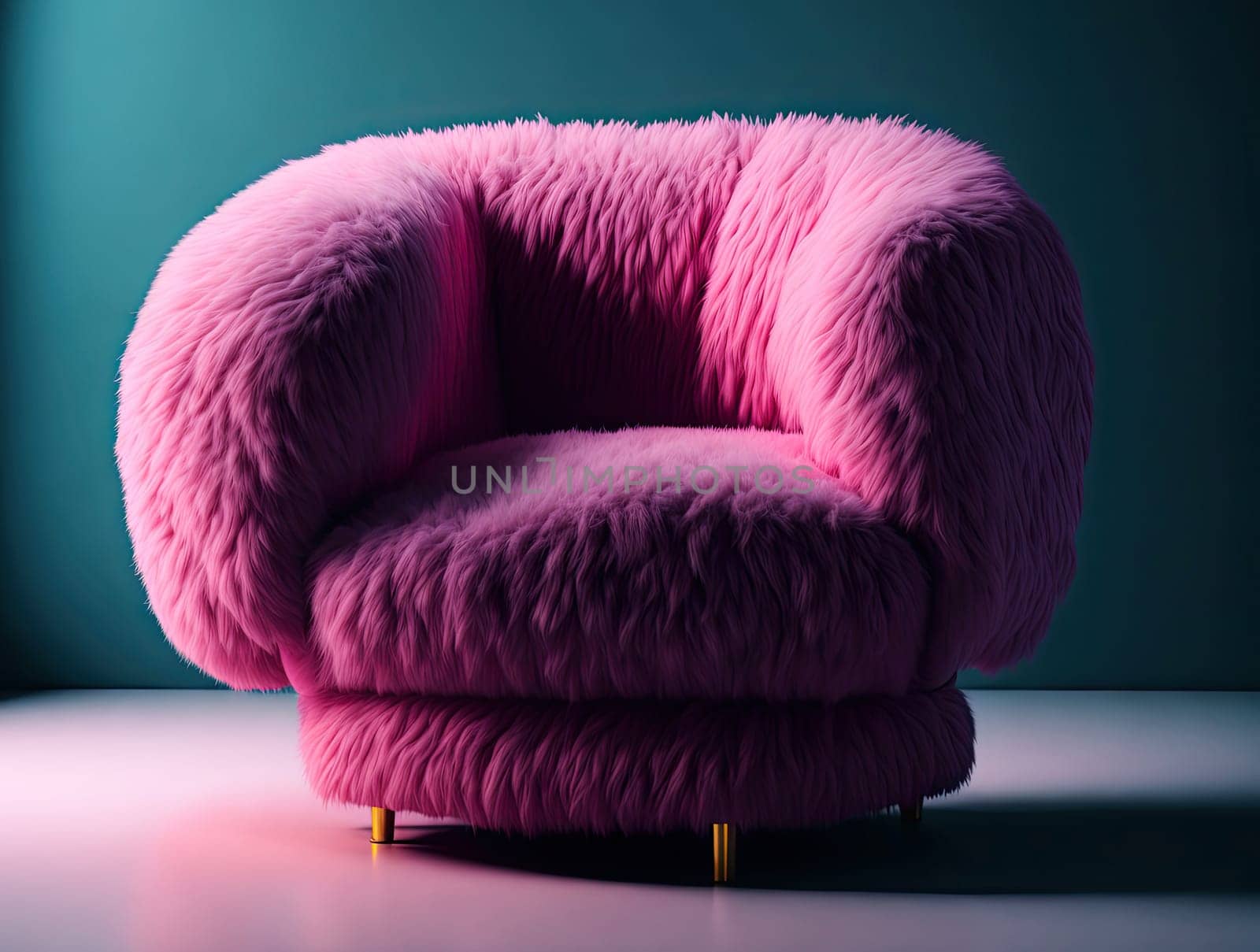 Modern fluffy furniture for interior. decor for room