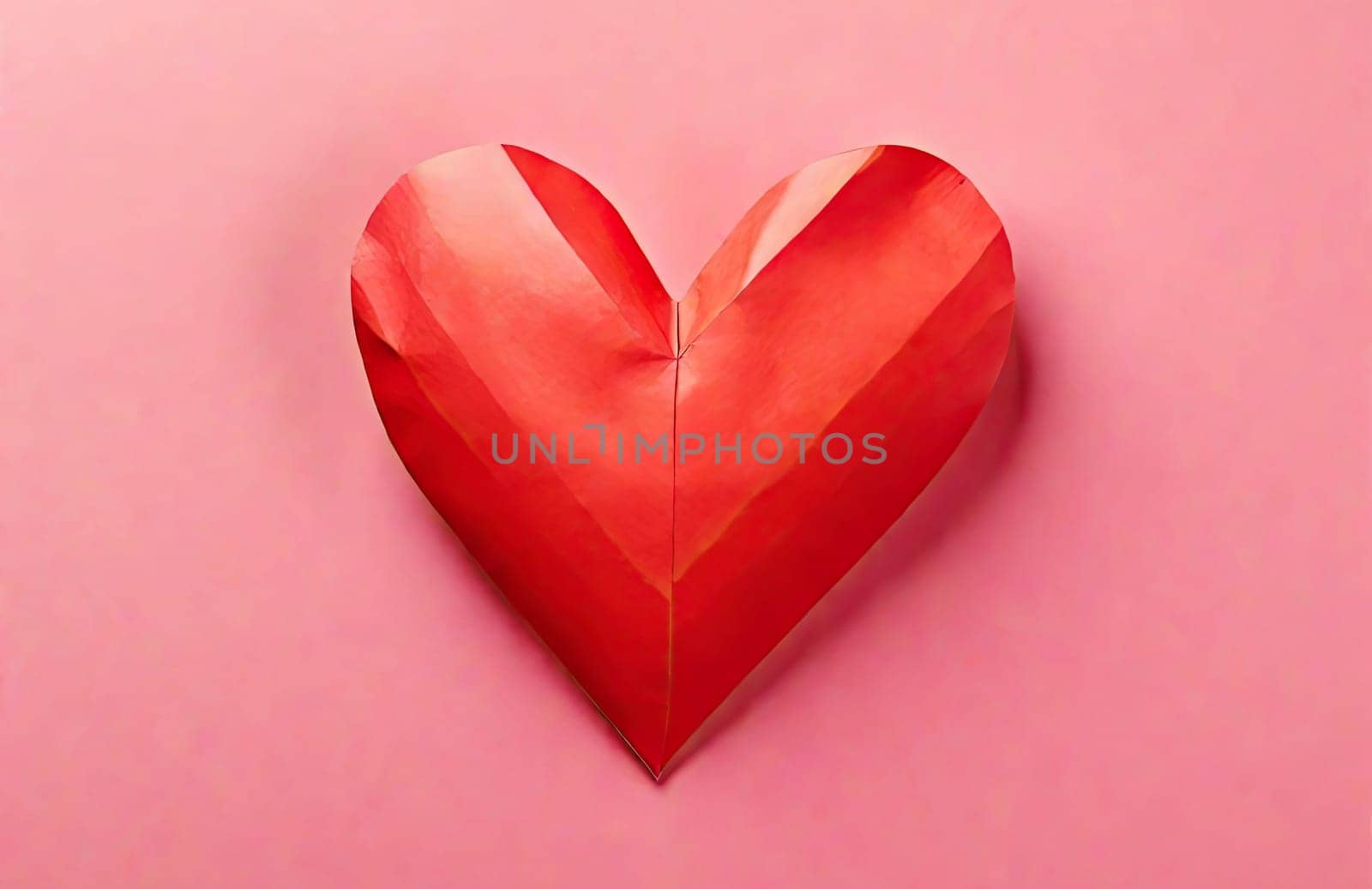 Red paper Valentines Day heart. love symbol
